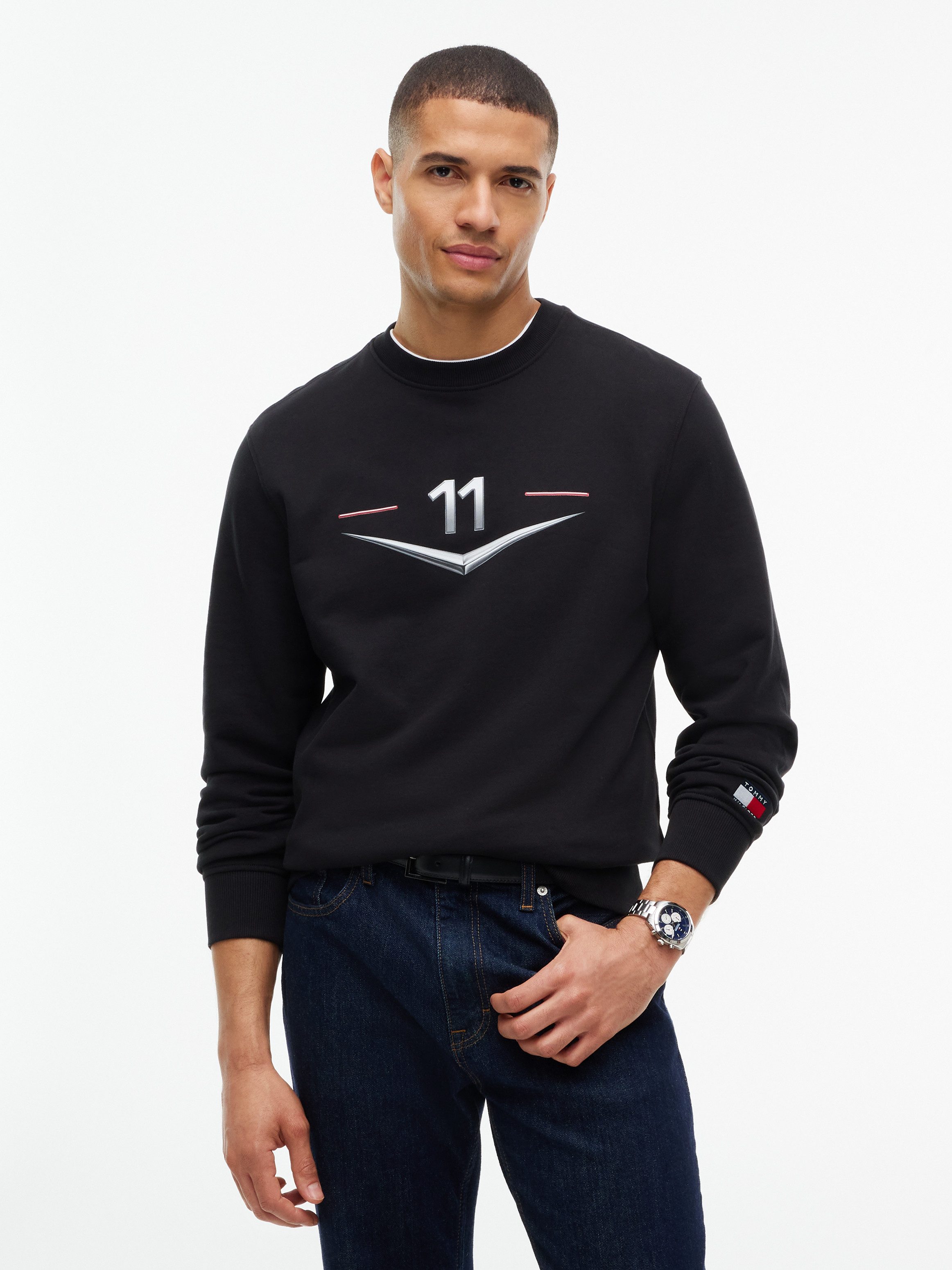 Tommy Hilfiger Sweatshirt TH x Cadillac Formula 1® Team DRIVERS CHEVRON aus Baumwolle, Unisex