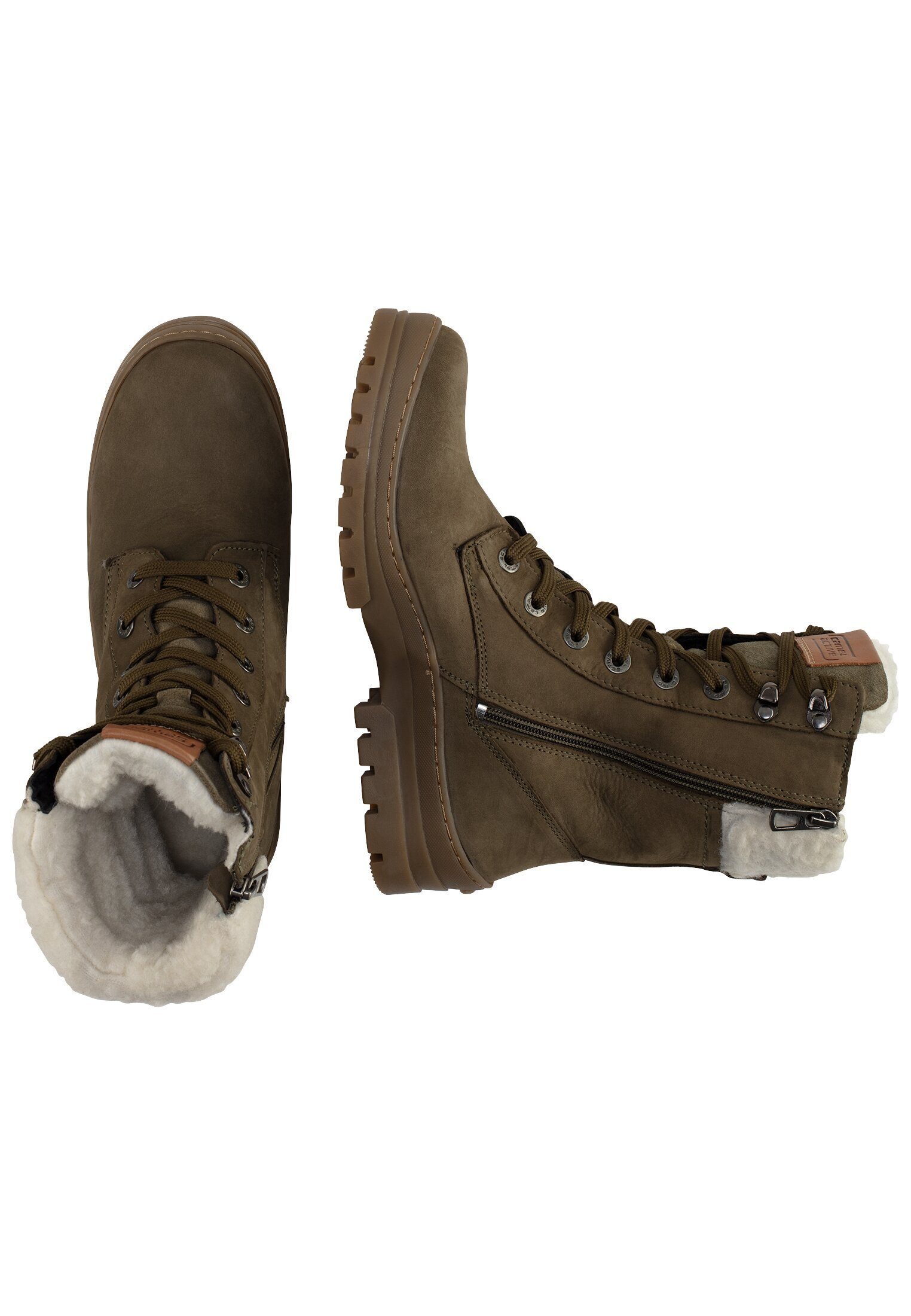 camel active mit warmem Wollfutter Schnürstiefel