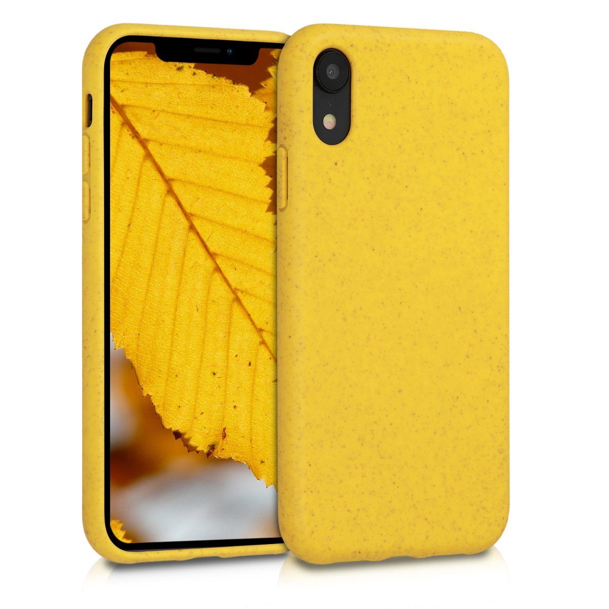 kalibri Handyhülle Hülle für Apple iPhone XR, Эко-товарe Handy Schutzhülle aus Stroh und Silikon