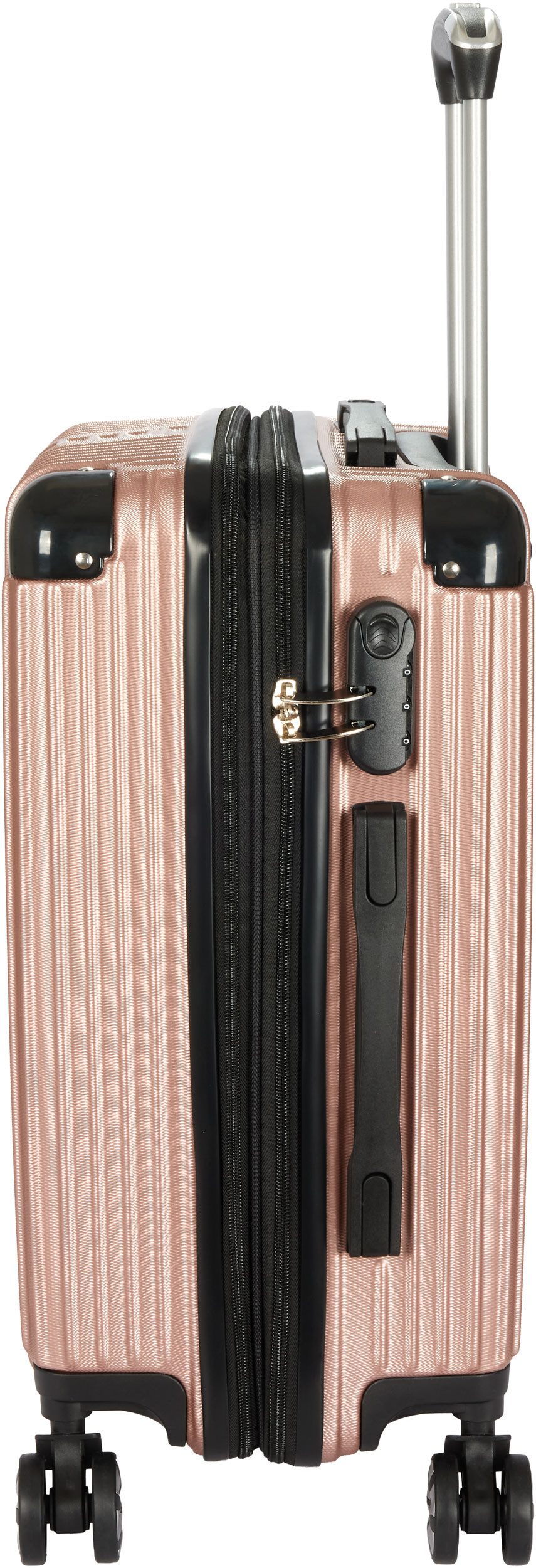 BRUBAKER Handgepäckkoffer London - Handgepäck Koffer Reisekoffer mit Zahlenschloss, 4 Rollen, 37 x 56 x 22 cm - ABS Trolley - Hartschalen Rollkoffer, Größe M