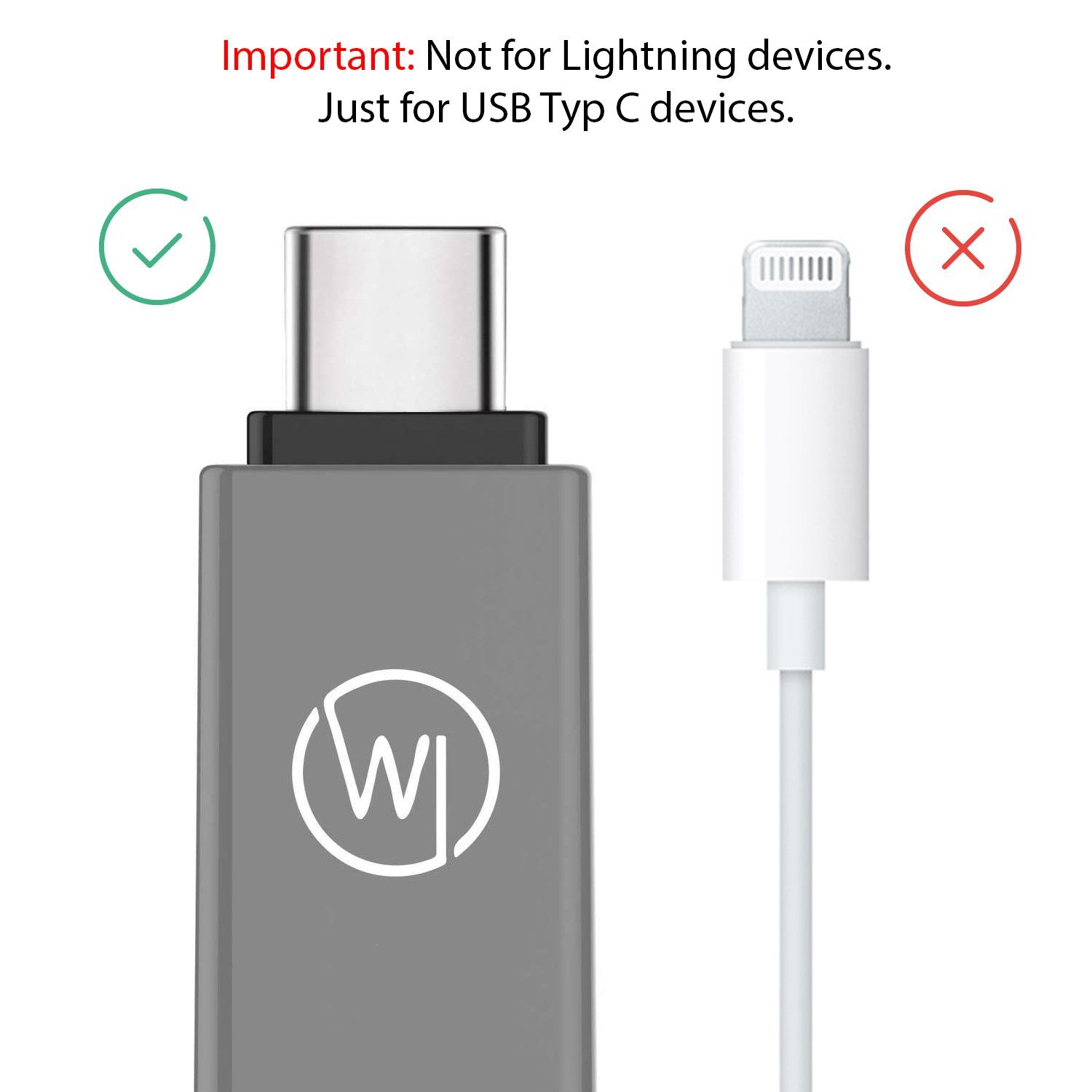 Wicked Chili 2x USB-C OTG Adapter für iPad Pro / Air, MacBook USB-Adapter USB-C zu USB-A, für iPad Pro (2018 2020 2021), Air 2021 / Macbook und Macbook Air mit