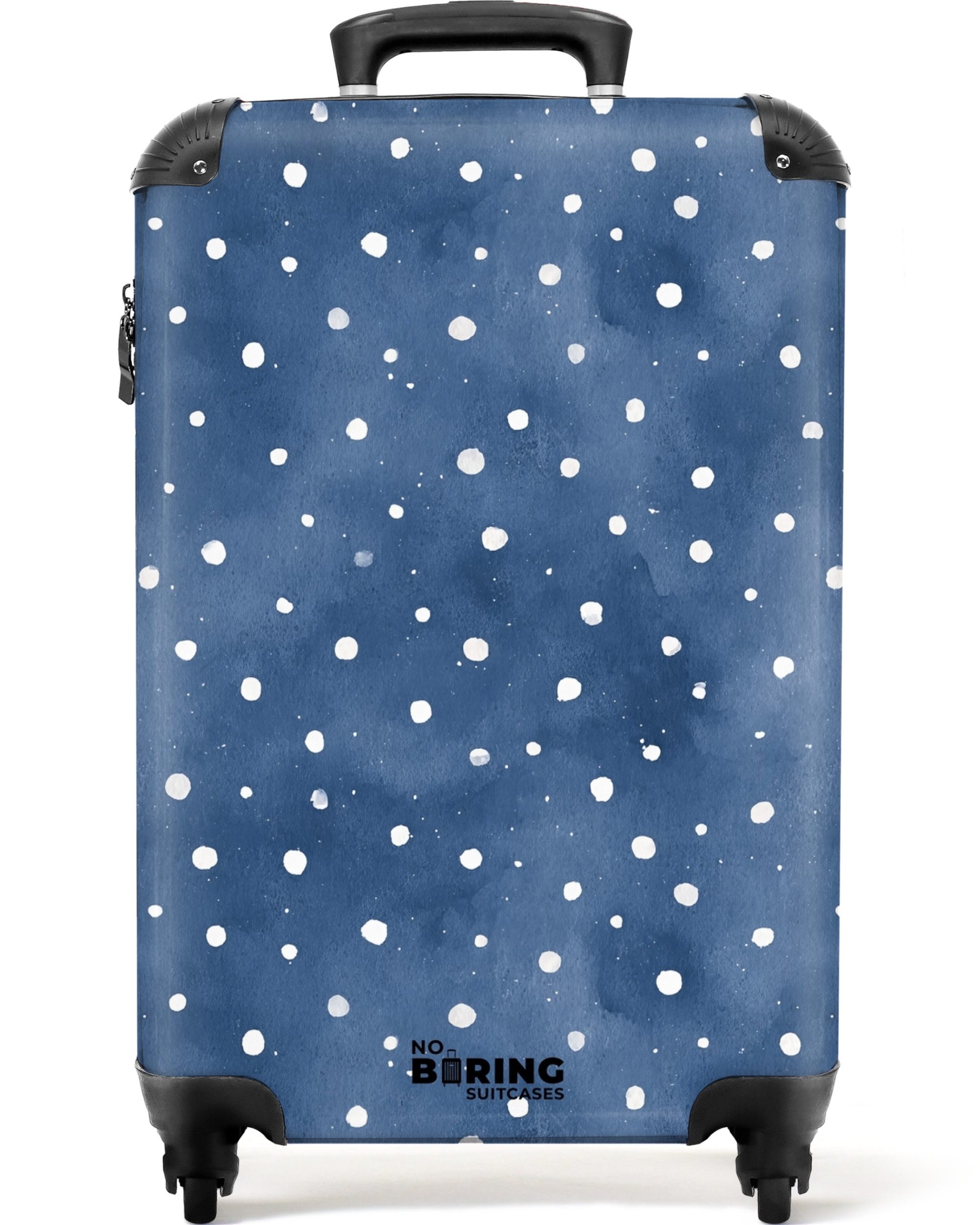 Hartschalen-Trolley Tupfenmuster blau 55x35x20cm