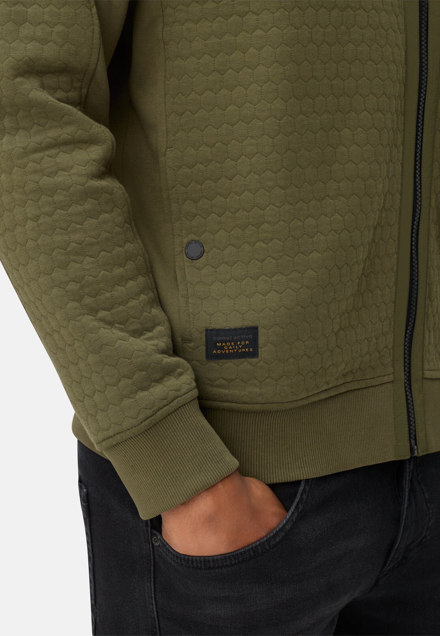 camel active Sweatjacke aus Baumwollmix Langarm