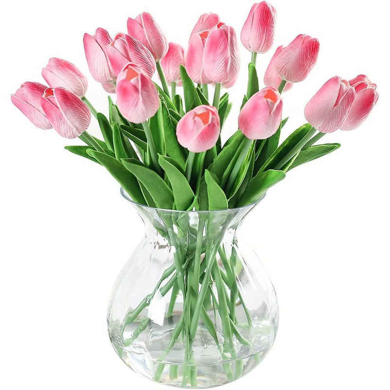 Kunstblume 20 Stück künstliche Blumen, künstliche Tulpen mit realistischem Touch, GelldG