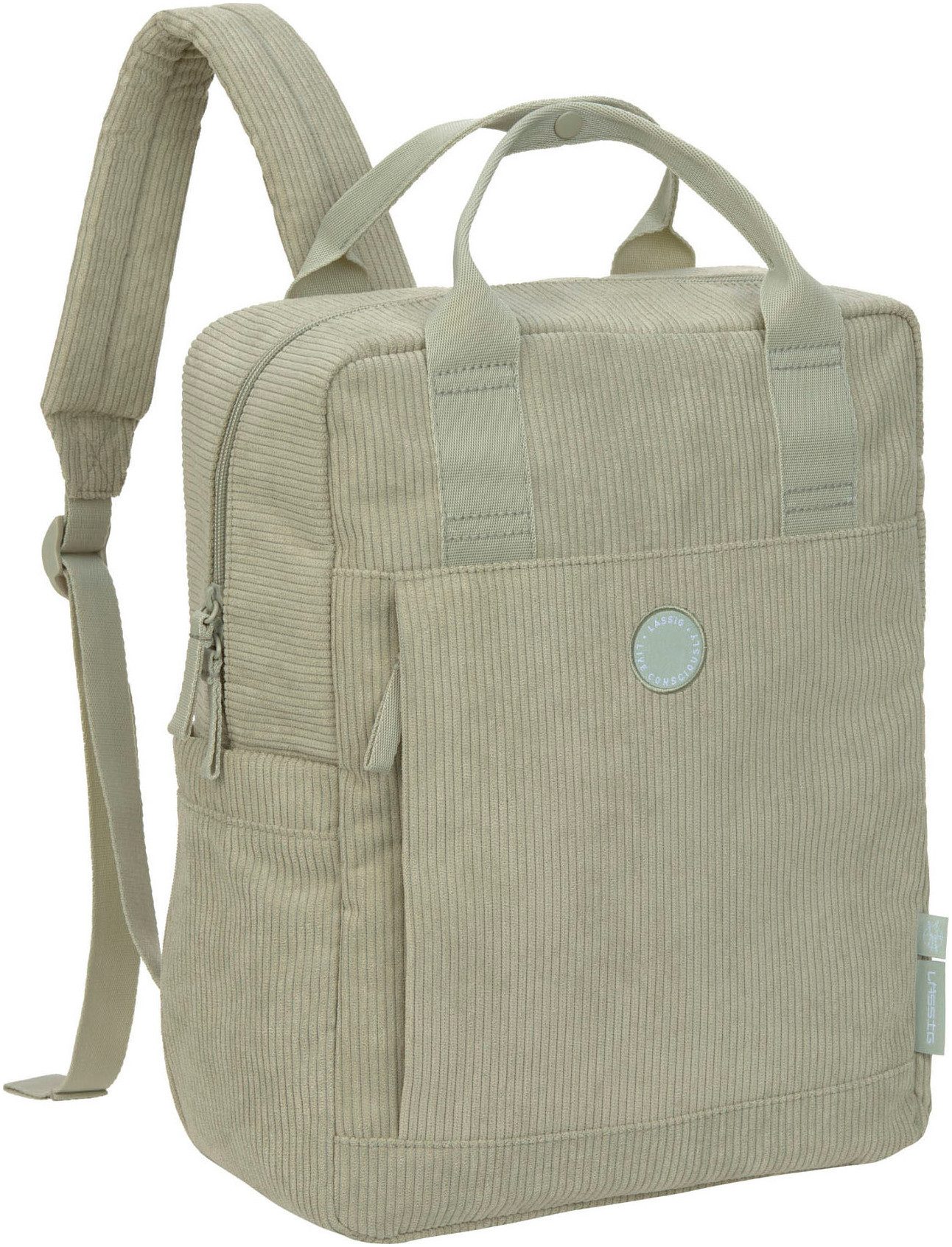 LÄSSIG Wickelrucksack Green Label, Vividal Backpack Cord, light khaki