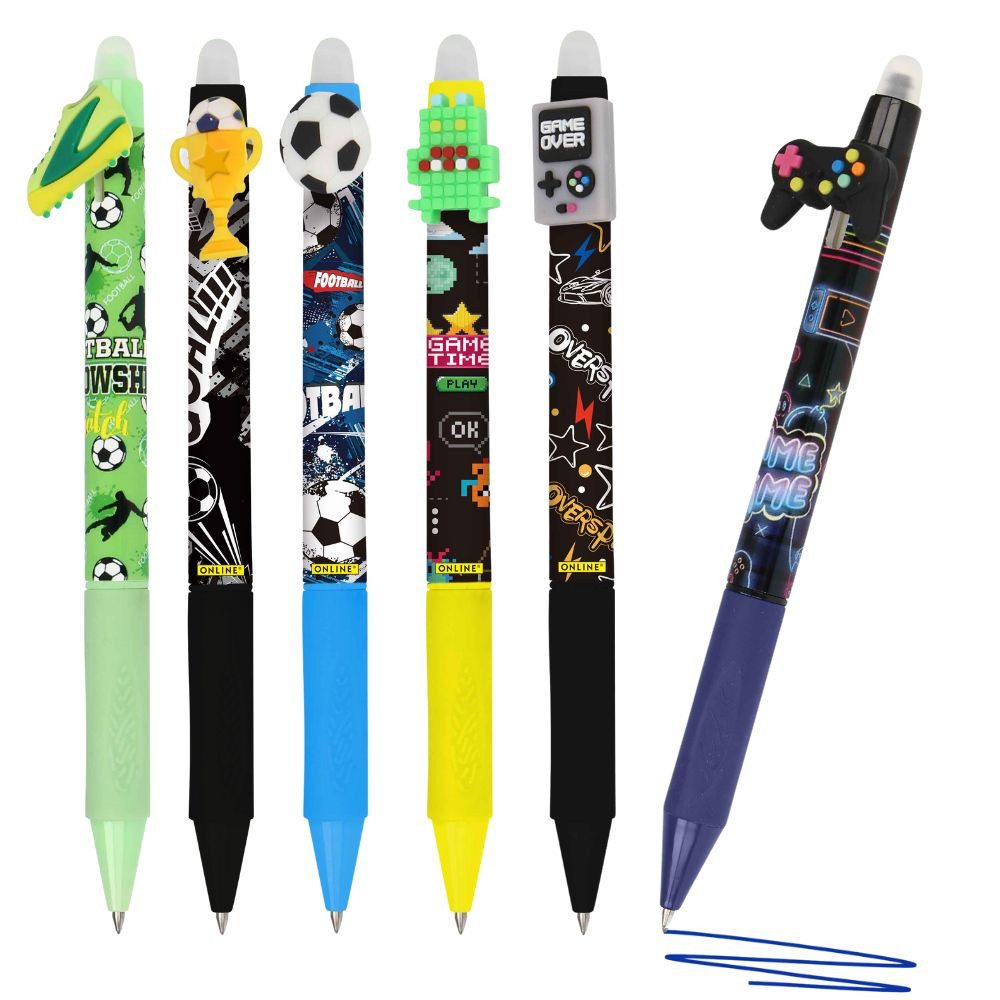 Online Pen Gelroller magiXX Fun Sport & Games, Radierbare Gelschreiber, 6 Stück, radierbar, 6er Set, löschbar, nachfüllbar