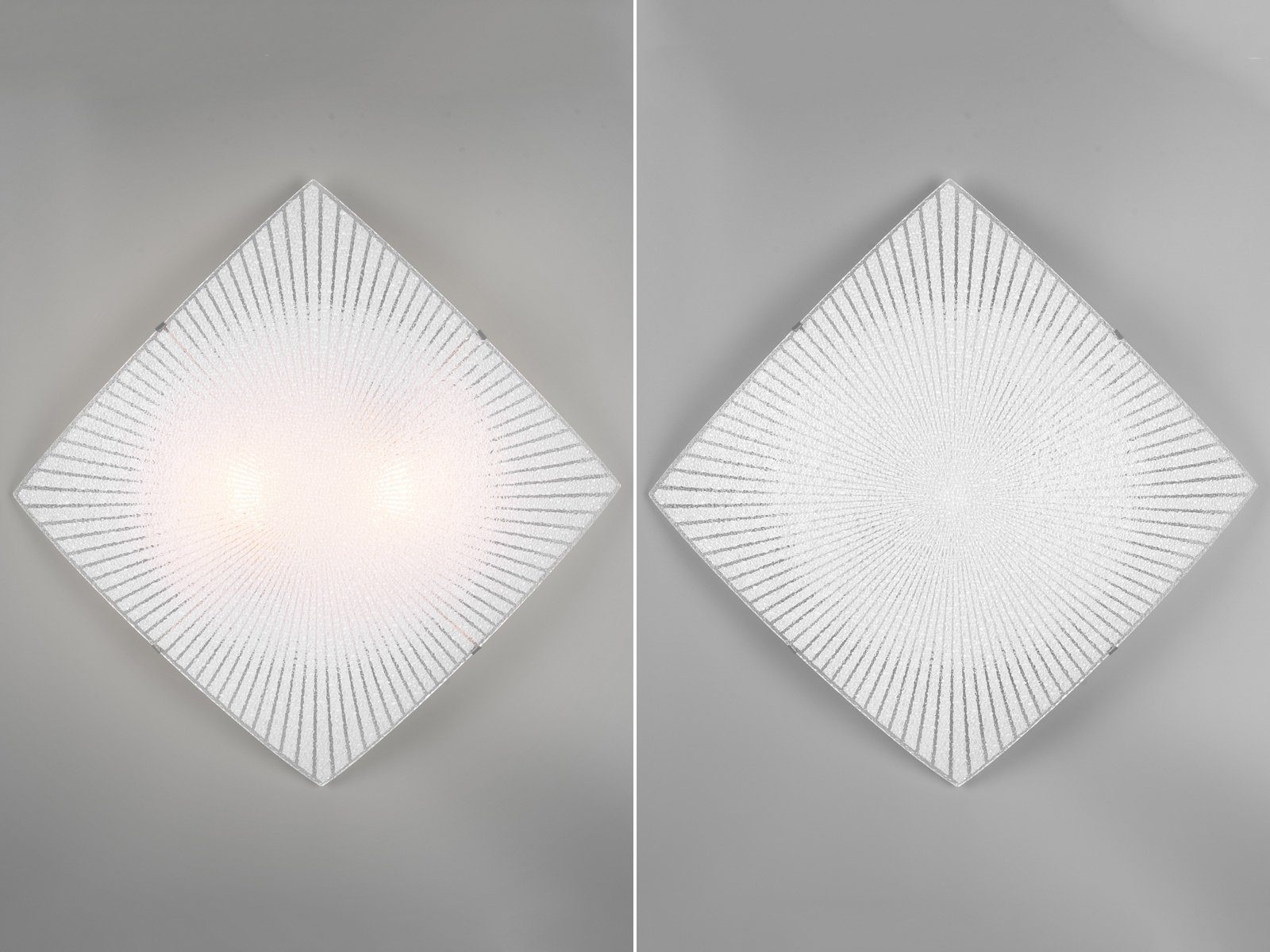 Ø40cm Lampenschirme LED Design-klassiker Deckenleuchte, meineWunschleuchte Warmweiß, Silber LED wechselbar, Dekor, Glas Weiß flache