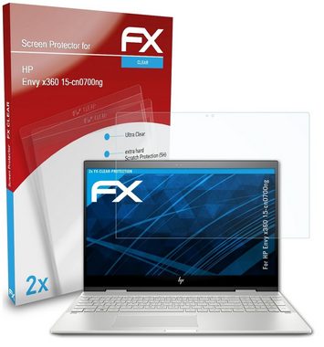 atFoliX Schutzfolie Displayschutz für HP Envy x360 15-cn0700ng, (2 Folien), Ultraklar und hartbeschichtet