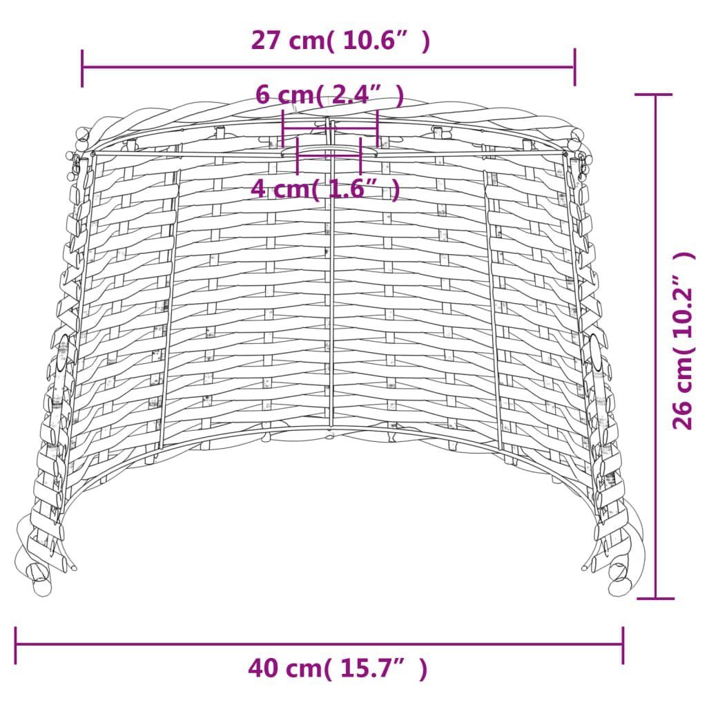 vidaXL cm Braun Korbweide Lampenschirm Ø40x26 Steckdose