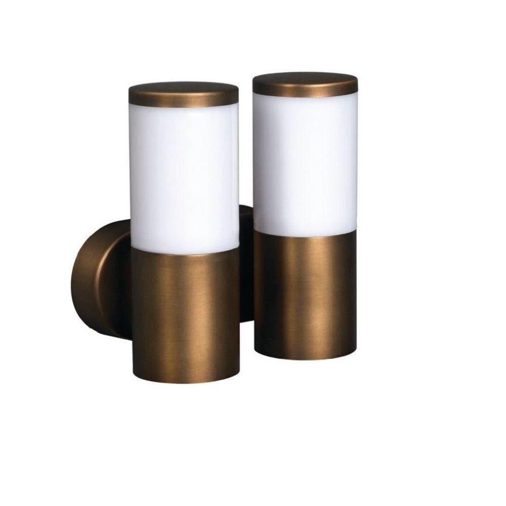 massive LED Außen-Wandleuchte Wandleuchte MINDELO 2xE27 17x16x10cm IP44 Bronze