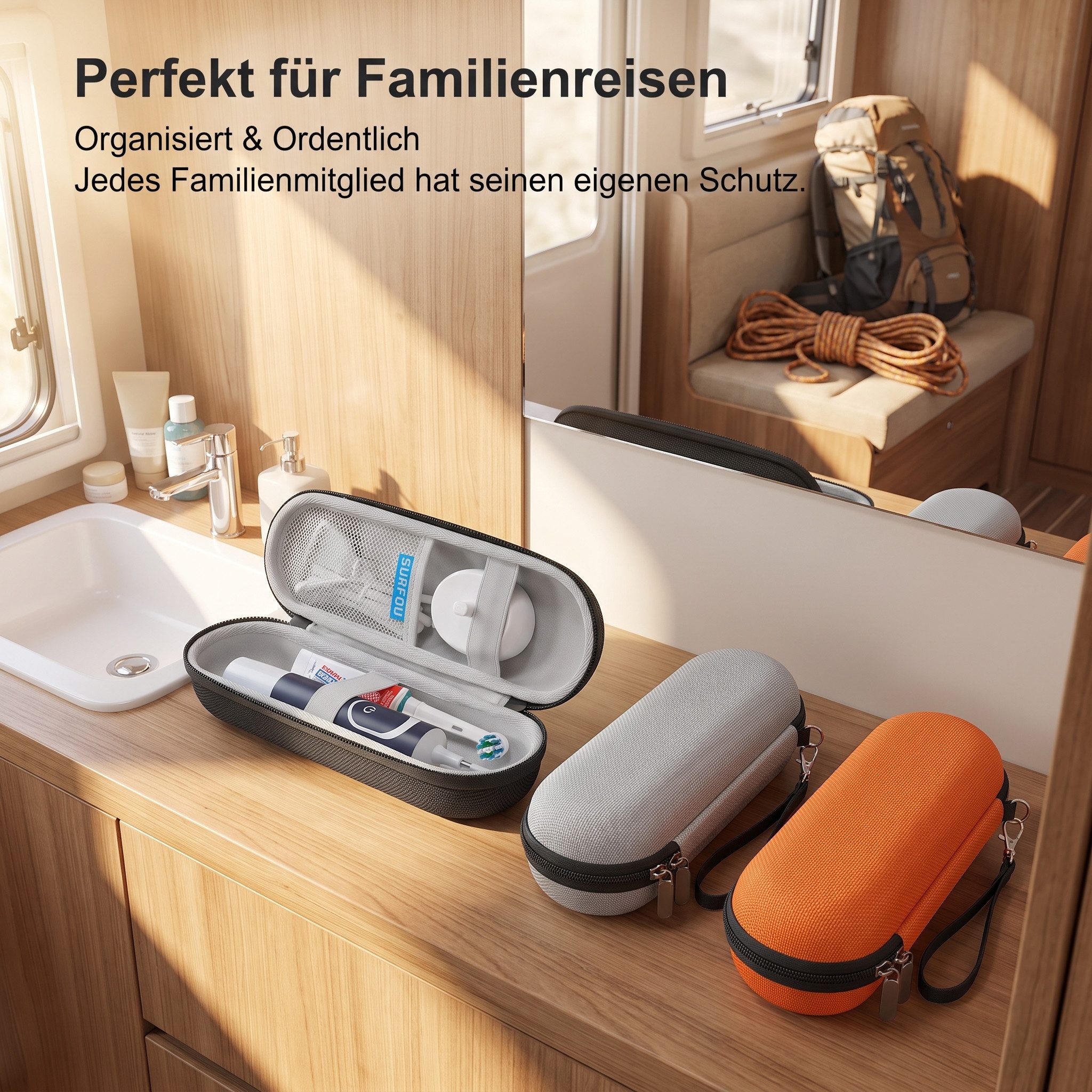 AIMAX Aufbewahrungsbox Elektrisches Zahnbürsten Etui, Reisebox kompatibel, mit Oral-B & Philips – Bild 4 von 5