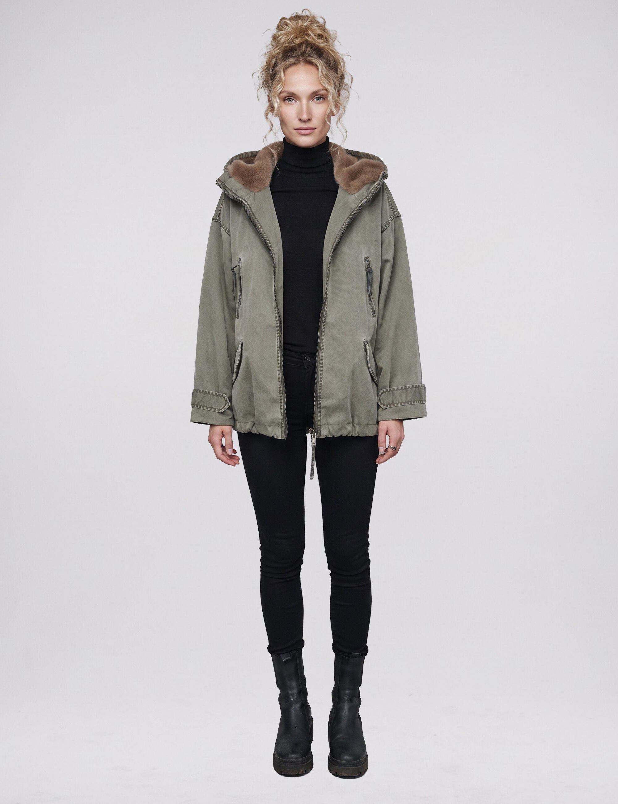 Blonde No.8 Winterjacke BELLA mit Kunstfell gefütterte Kapuze