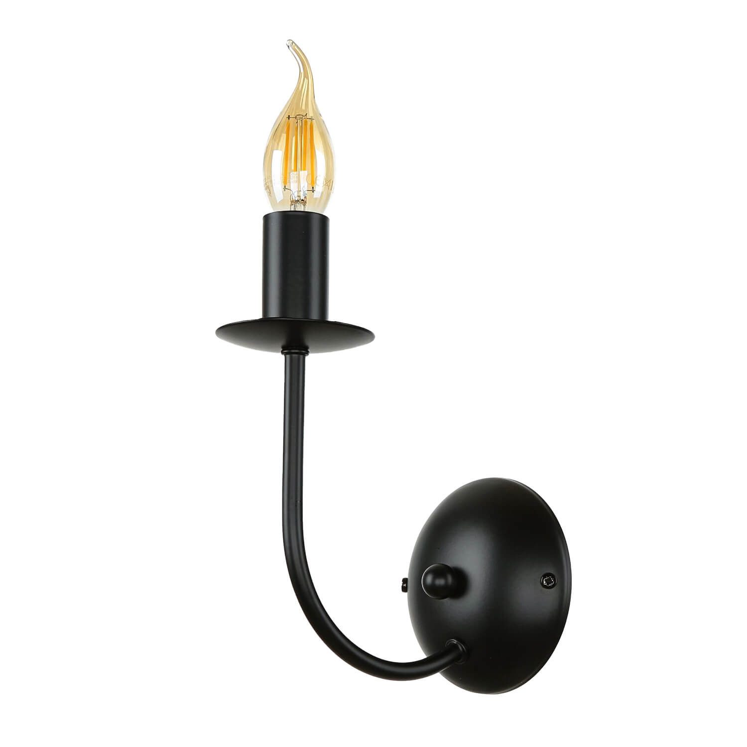 Licht-Erlebnisse Wandleuchte GLOBE, ohne Leuchtmittel, Schwarze Wandlampe Landhaus Design E14 Rustikal Flur