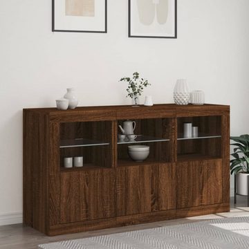 vidaXL Sideboard Sideboard mit LED-Leuchten Braun Eichen-Optik 123x37x67 cm (1 St)