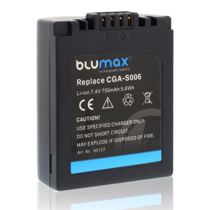 Blumax Akku passend für Panasonic CGA-S006 750 mAh (7 2V) Kamera-Akku