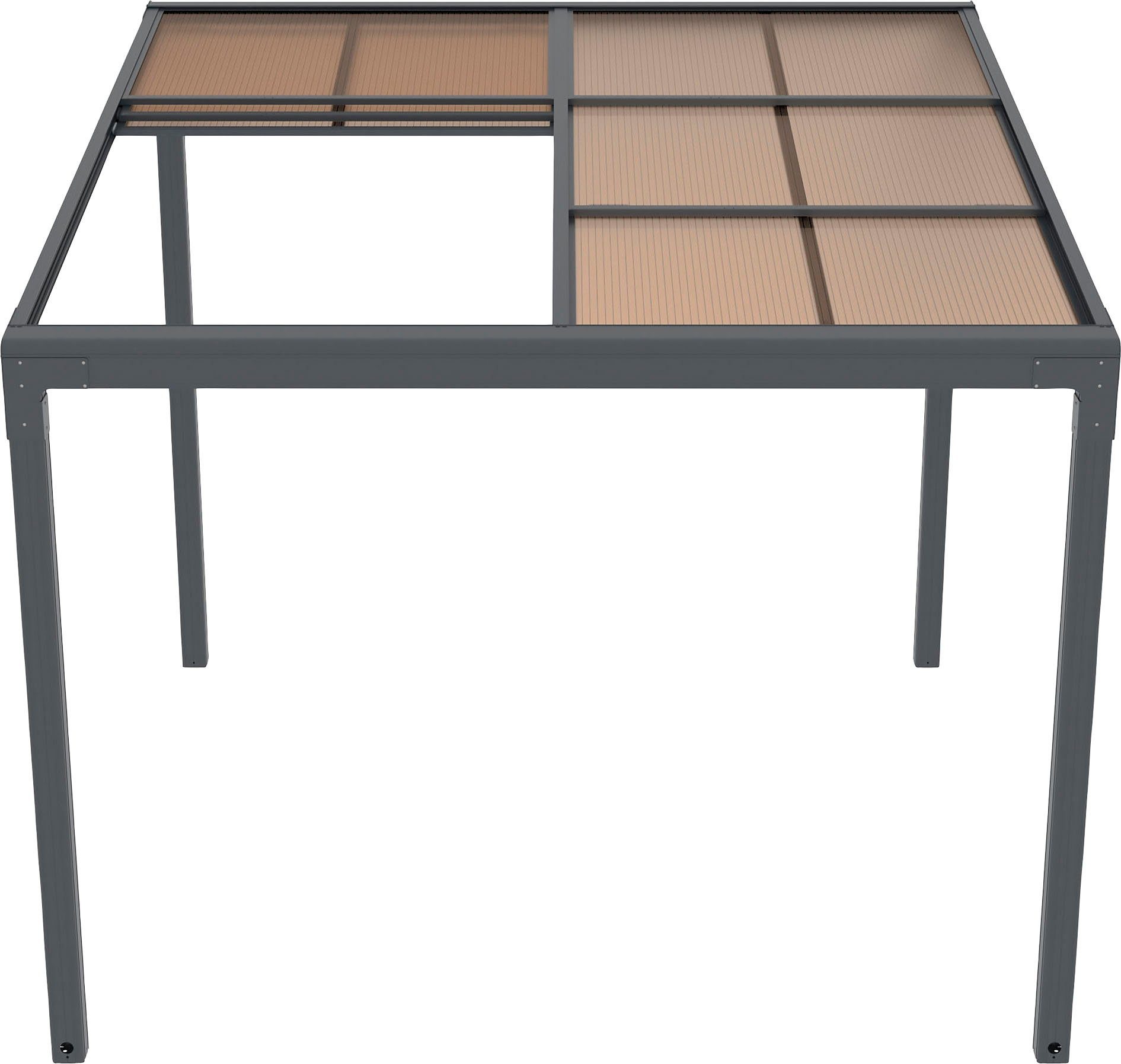 KONIFERA Anbaupavillon Anguilla, Schiebedach, in 292 cm und 392 cm Breite, Höhe: 208 bis 262 cm, Alu