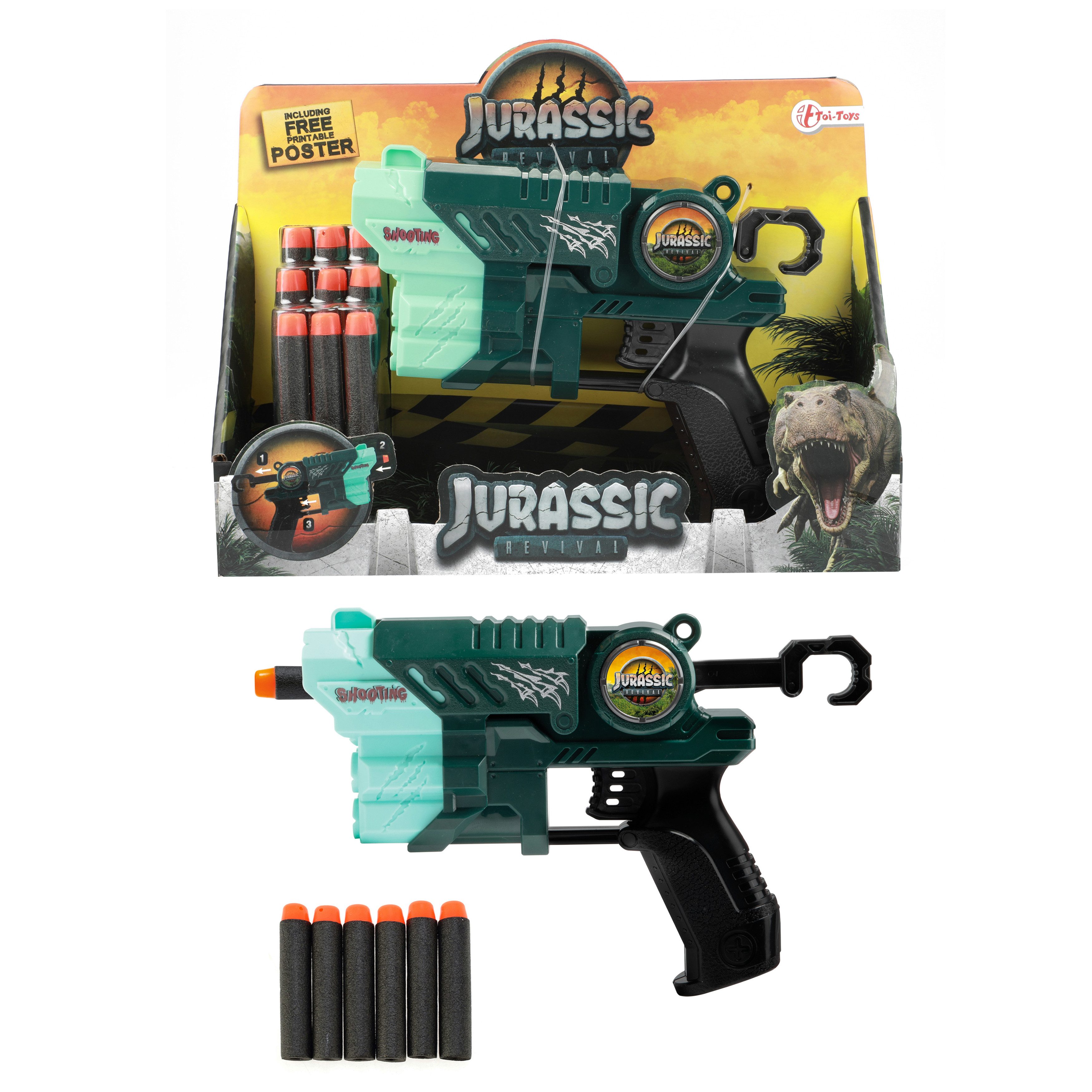Toi-Toys Blaster WORLD OF DINOSAURS - Dino-Pistole mit 9 Schaumstoffpfeilen