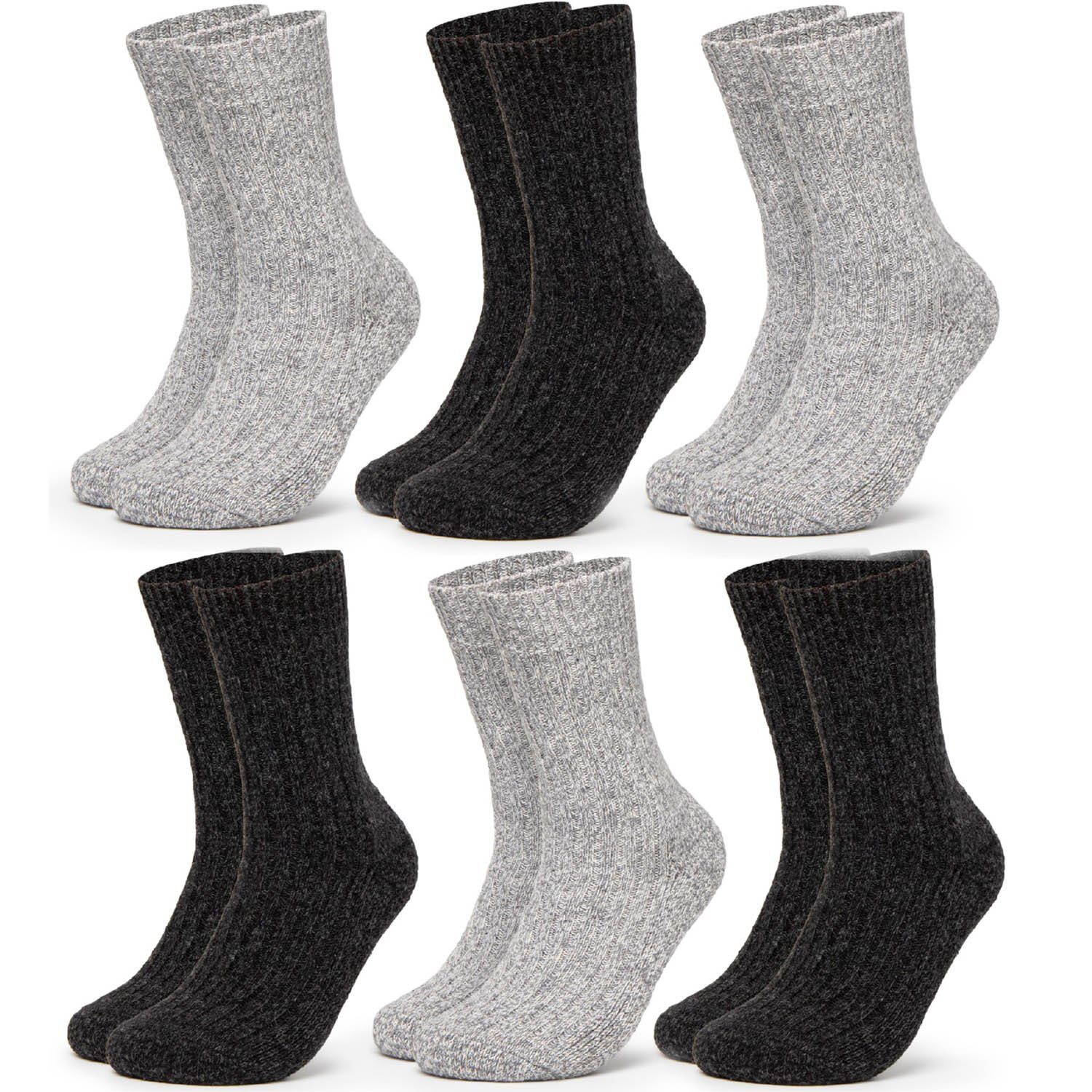 (Modell: OCCULTO Norwegersocken Socken (6-Paar) Occutlo Norweger Finn) Grey 6er Herren Mix Pack