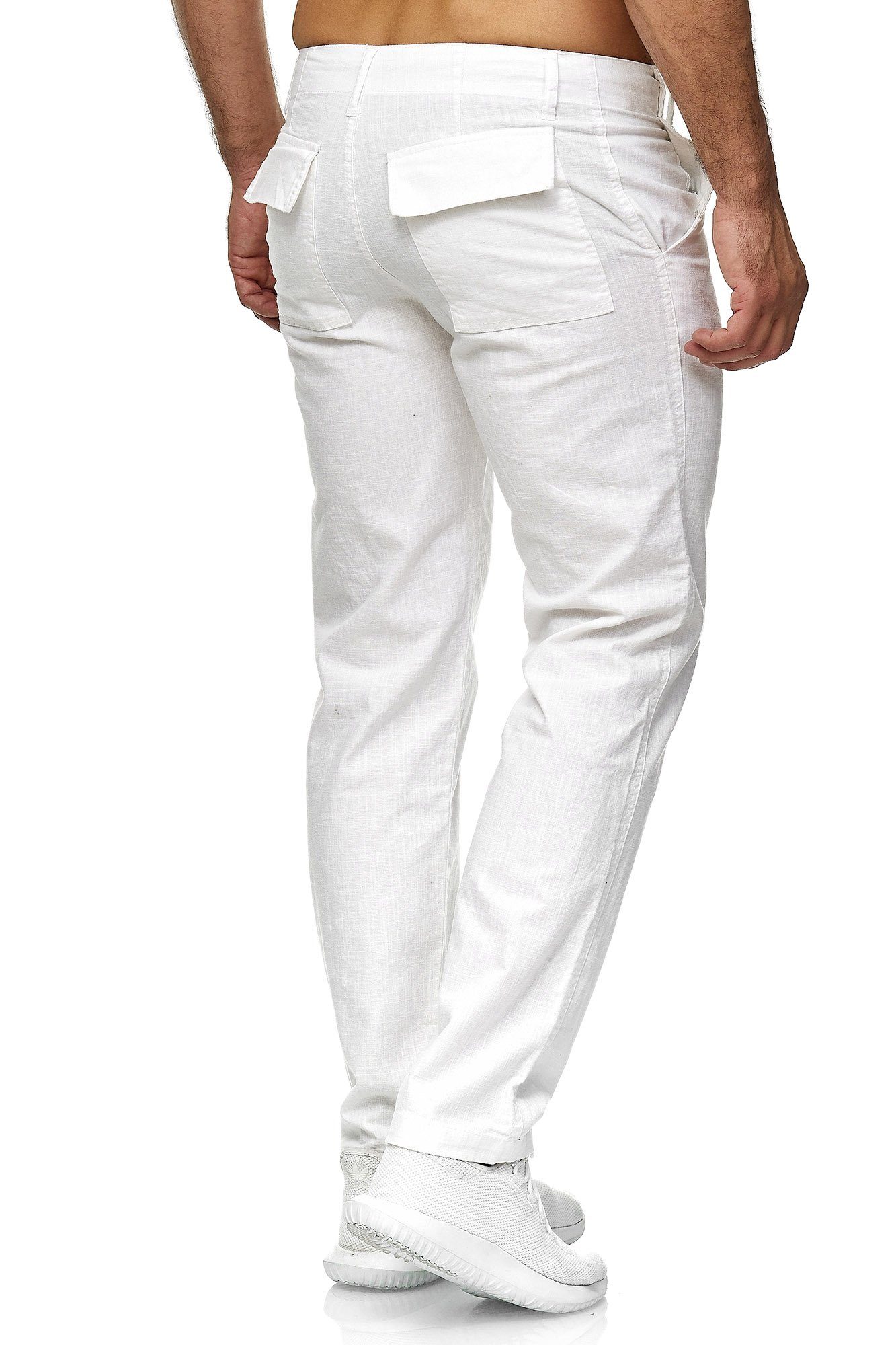 Reslad Leinenhose Reslad Herren bequeme Baumwollhose Leinenhose Optik Strandhose RS-3000 (1-tlg., Freizeithose) Strandhose im Leinen-Look mit Tunnelzug – Bild 4 von 5