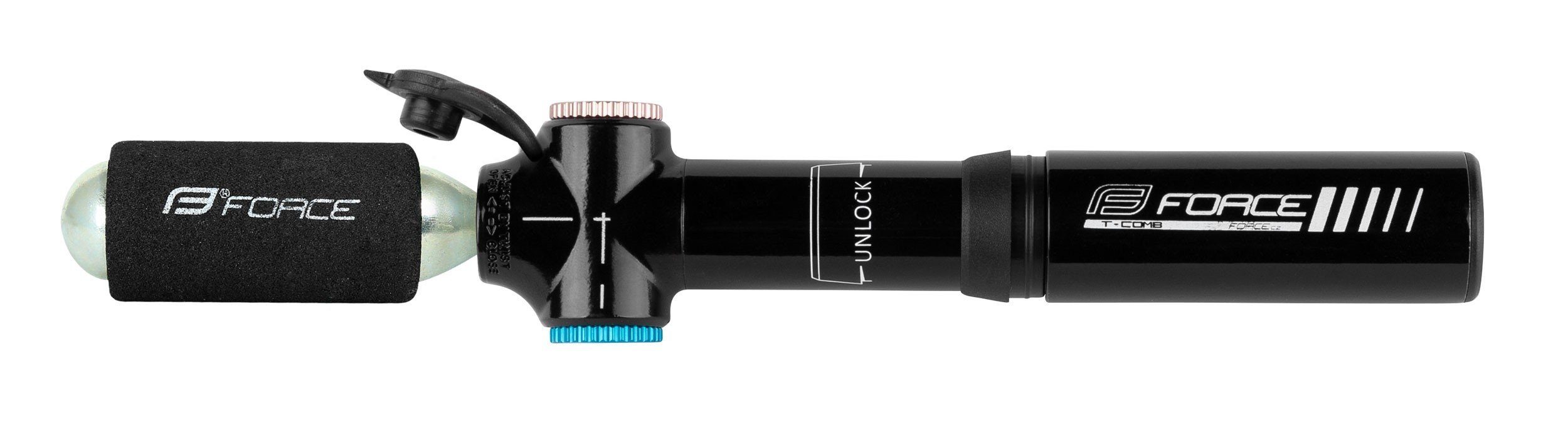Sattelklemmring Minipumpe FORCE T-COMB CO2 schwarz