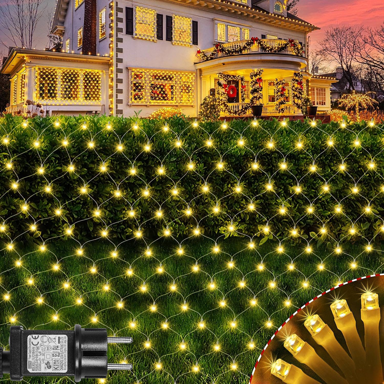 LMaxhome LED-Lichternetz Lichterkette Lichtervorhang Weihnachts Deko für Bü günstig online kaufen