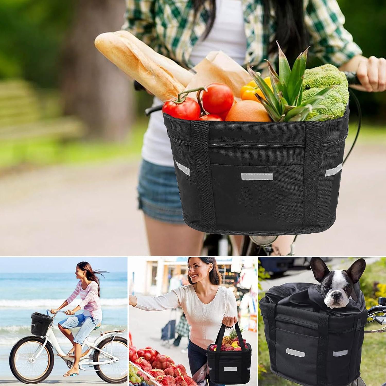 OKWISH Fahrradkorb Faltbar Wasserdicht Fahrrad Lenkerkorb günstig online kaufen