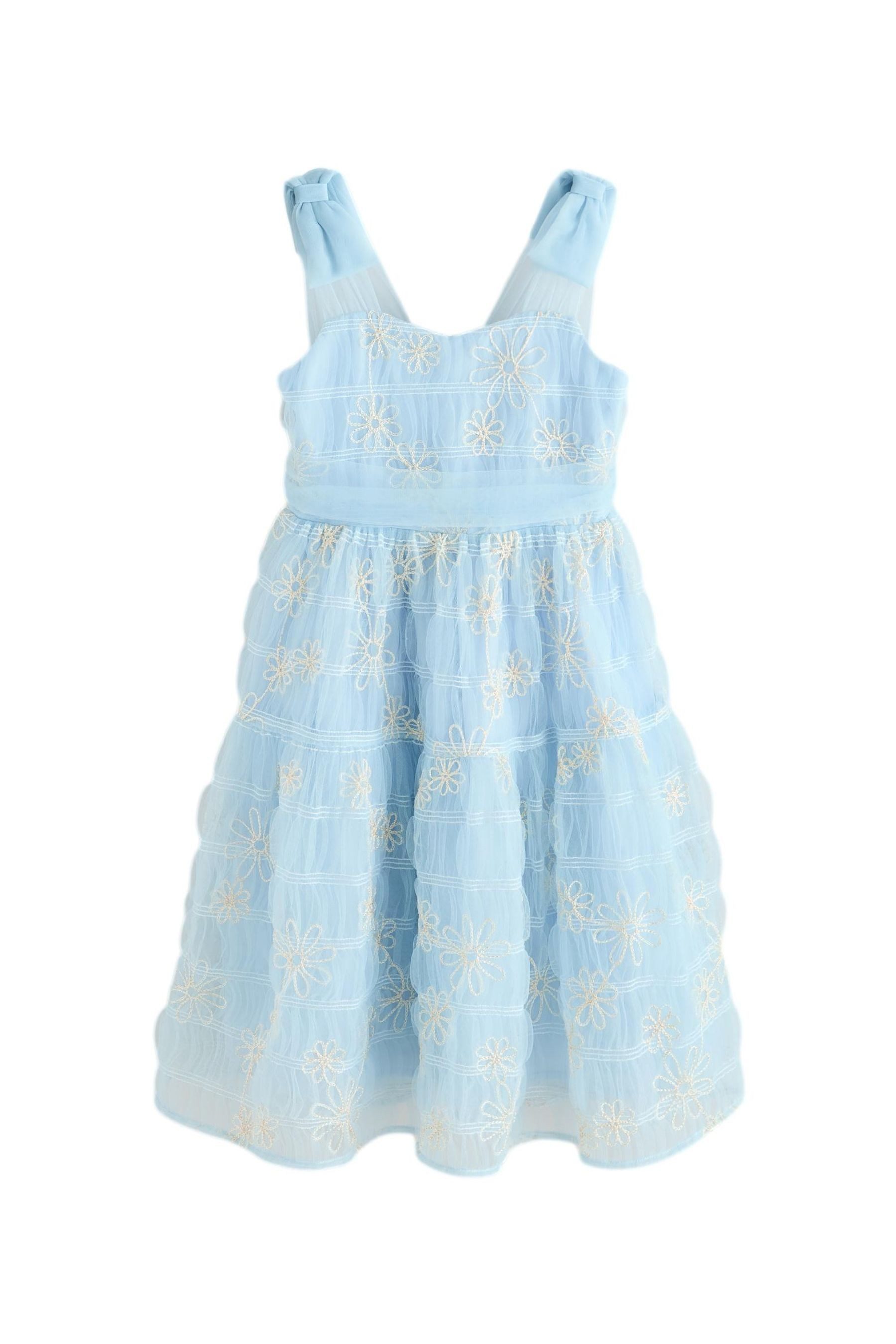 Meshkleid Laura Ashley Mesh-Kleid mit Schleife und Stickerei