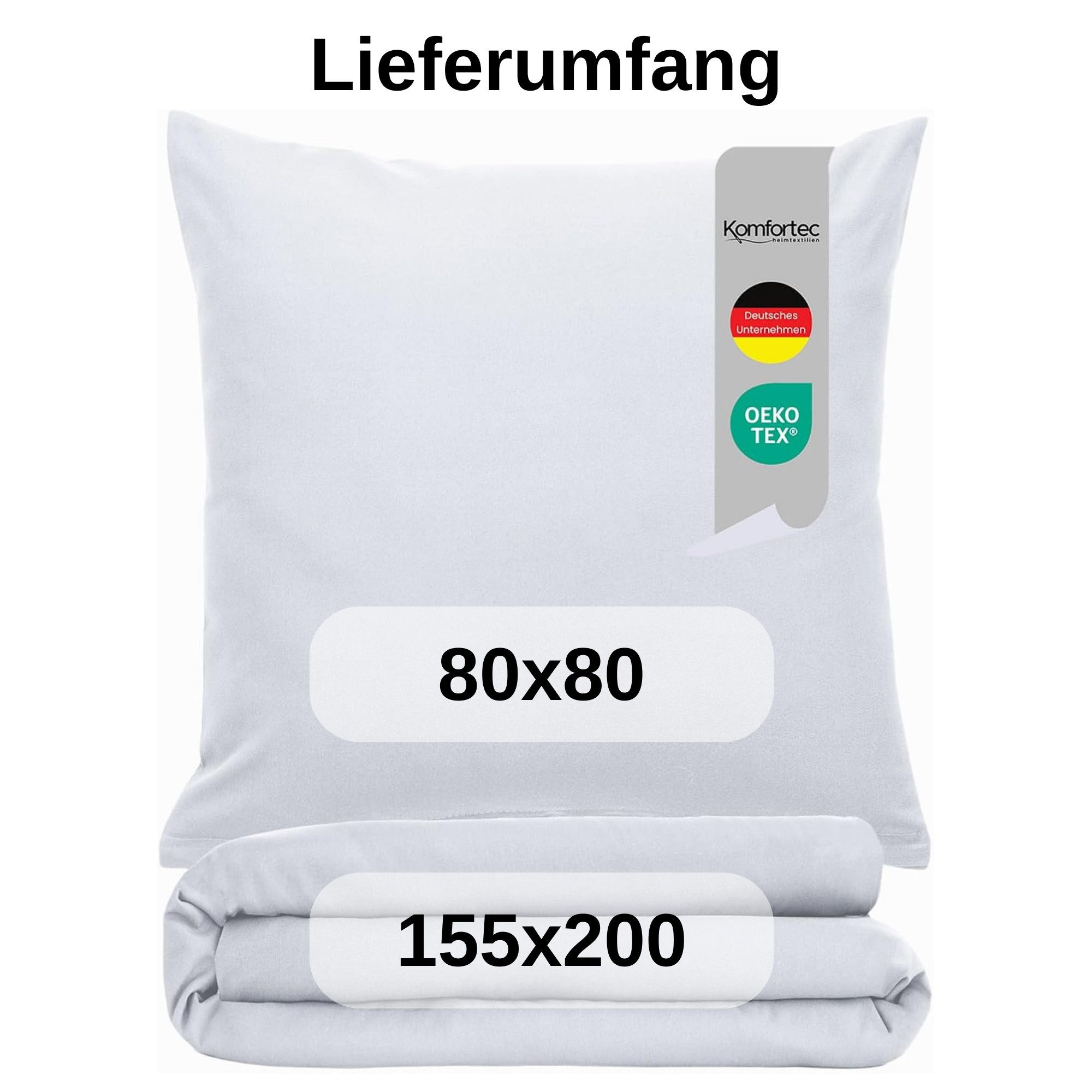 Komfortec Bettwäsche Premium, 135 x 200 bis 220 x 240 cm, 6 verschiedene Größen zur Auswahl, gebürstet 100% Mikrofaser, 2 teilig, Superweiches Bettwäsche-Set, Knitterfrei, Atmungsaktiv