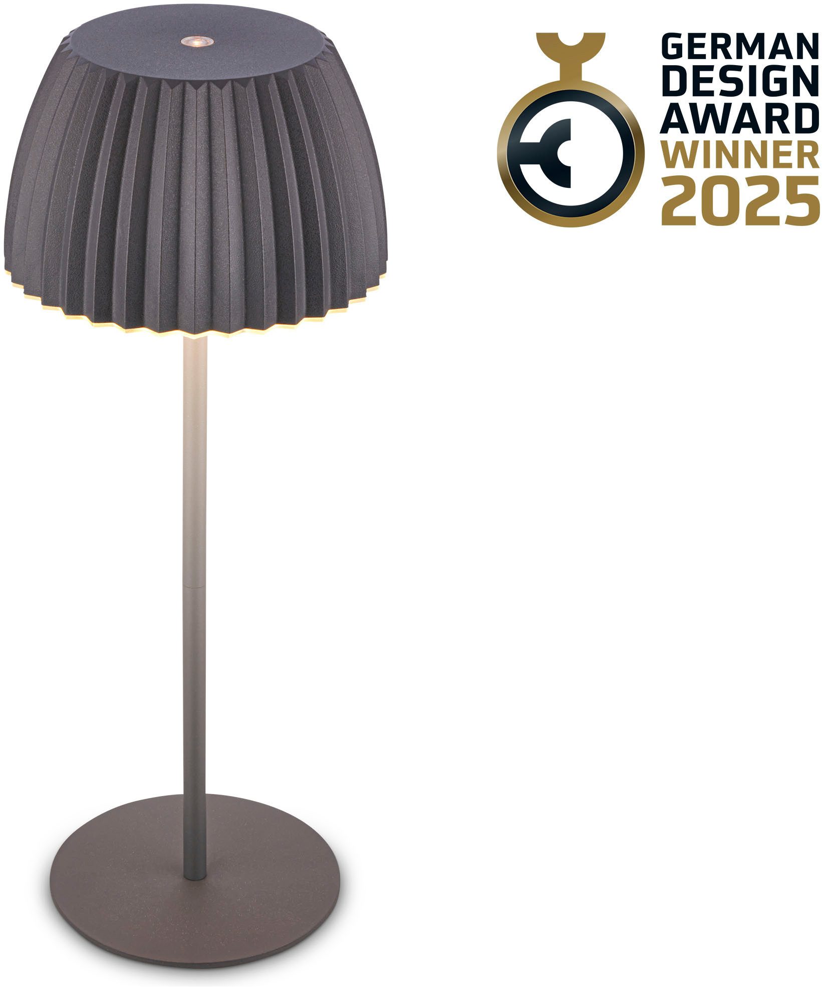 LED-Akku-Tischlampe Brilo unplugged Riffle, 36 cm, anthrazit günstig online kaufen