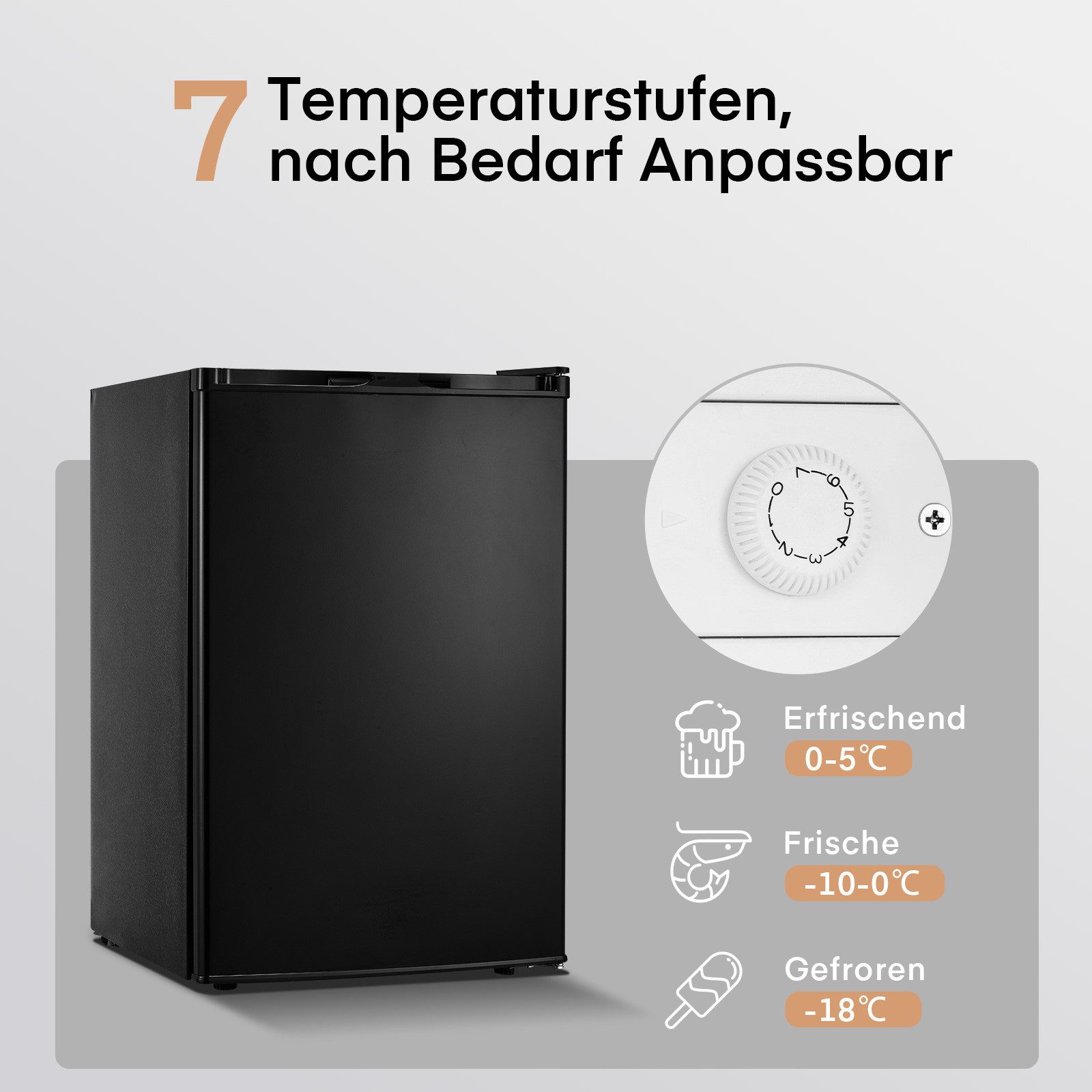 FOHERE Kühlschrank BD-88B, 80.5 cm hoch, 51.4 cm breit
