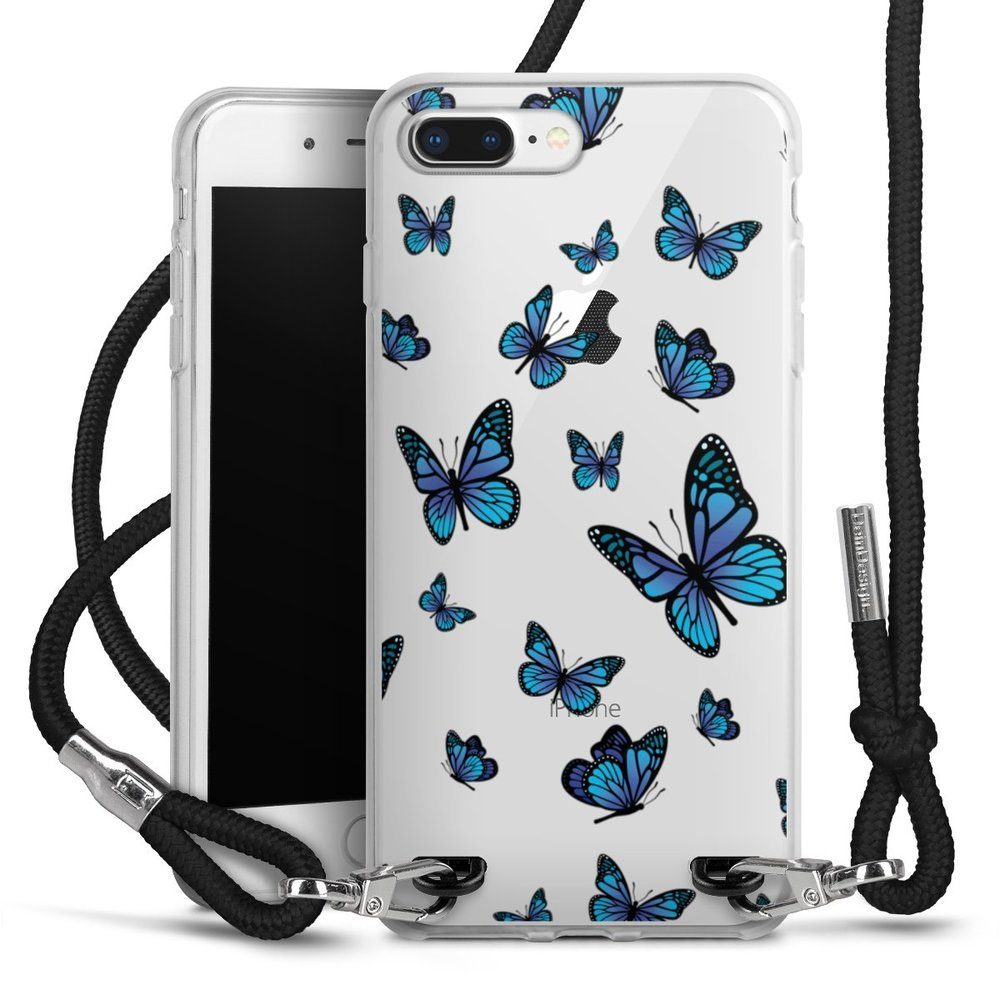 DeinDesign Handyhülle Schmetterling Muster transparent Butterfly Pattern  Transparent, Apple iPhone 8 Plus Handykette Hülle mit Band Case zum Umhängen