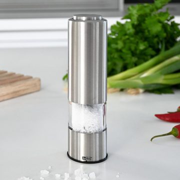 AdHoc Salz-/Pfeffermühle Set aus 2 Gewürzmühlen PEPMATIK elektrisch, (2 Stück), Hochwertiges Keramik-Mahlwerk, modernes Design, LED-Licht