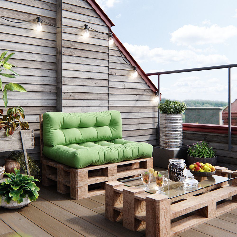 Vicco Palettenkissen Flocken, Grün, 120 x 80 cm 2 Teile