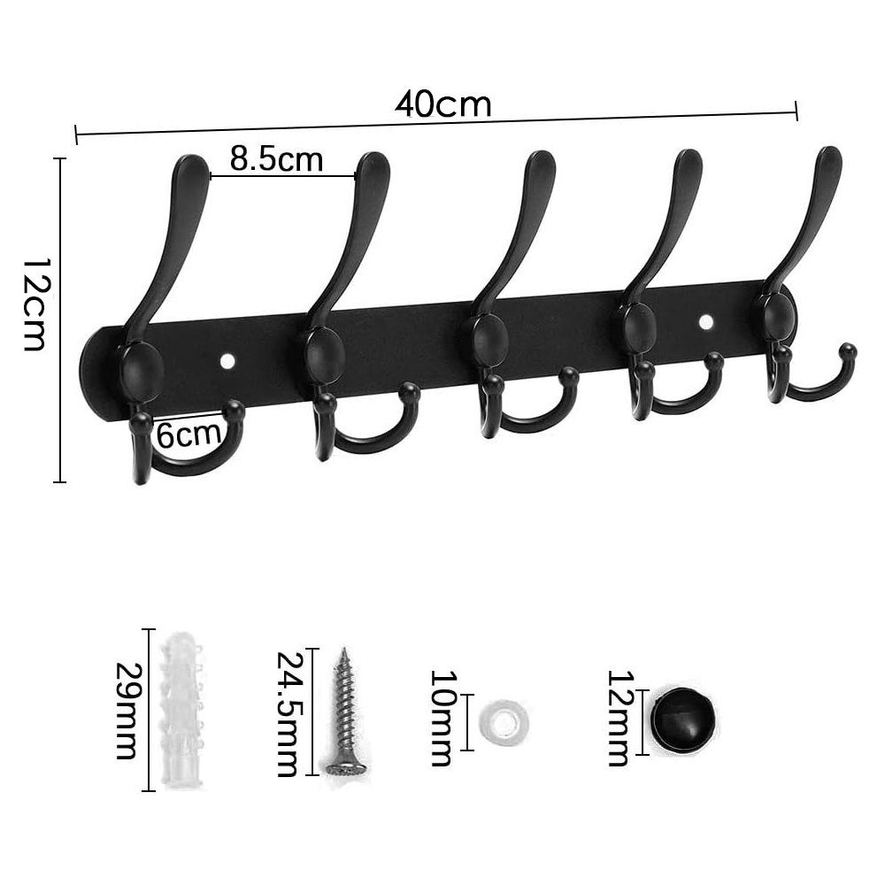 mit Edelstahl GLIESE Kleiderhaken Hakenleiste Haken, Wandgarderobe,Gaderobenhakenleiste 5 wand,Hakenleiste Garderobe