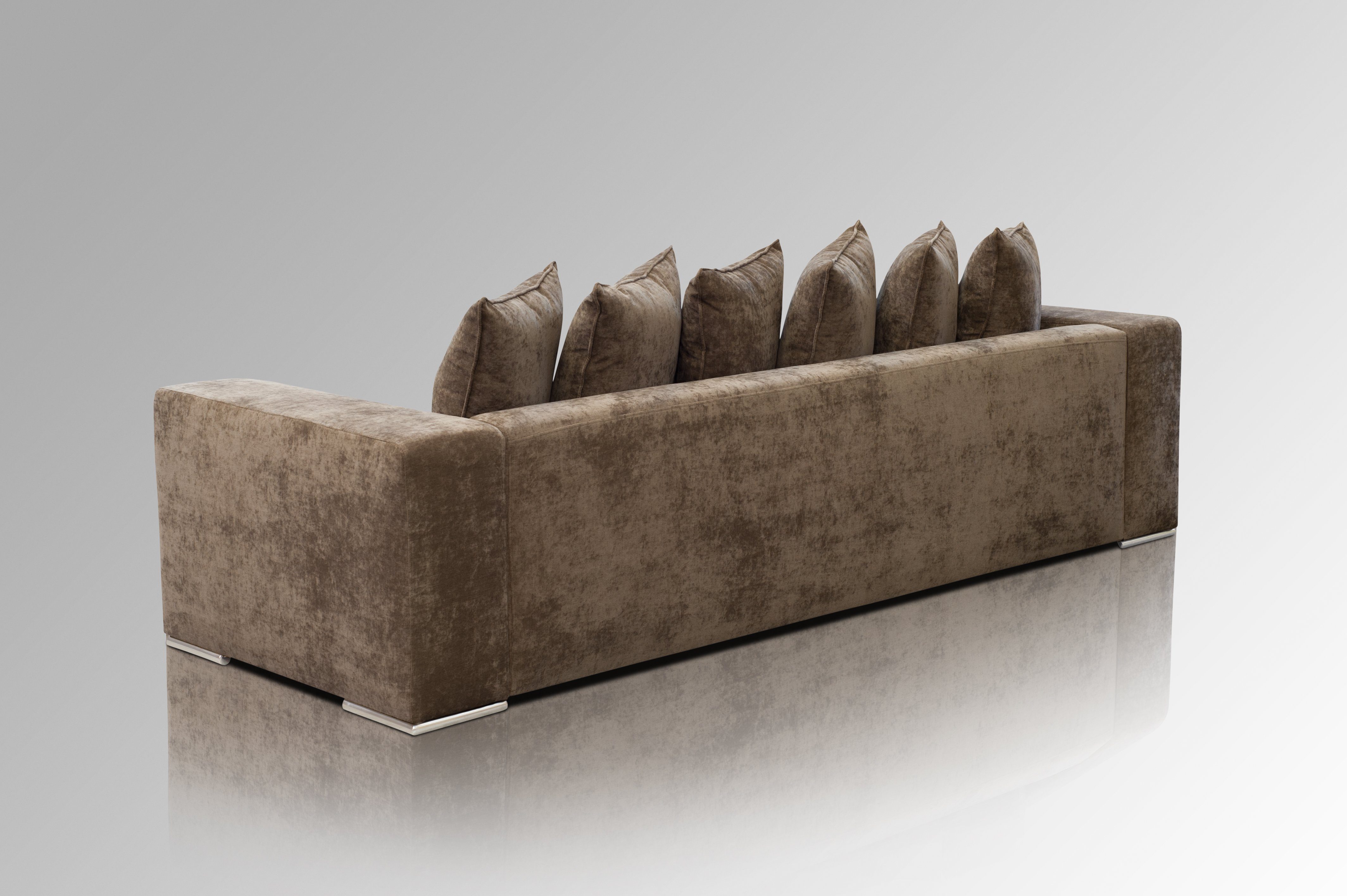 Sofa Europe Couch Braun Sitzer XL Sofa Big Wohnzimmer Elements AMARIS Sofa (Samt) in Samt 4 Made in 4 'Monroe' Größen,