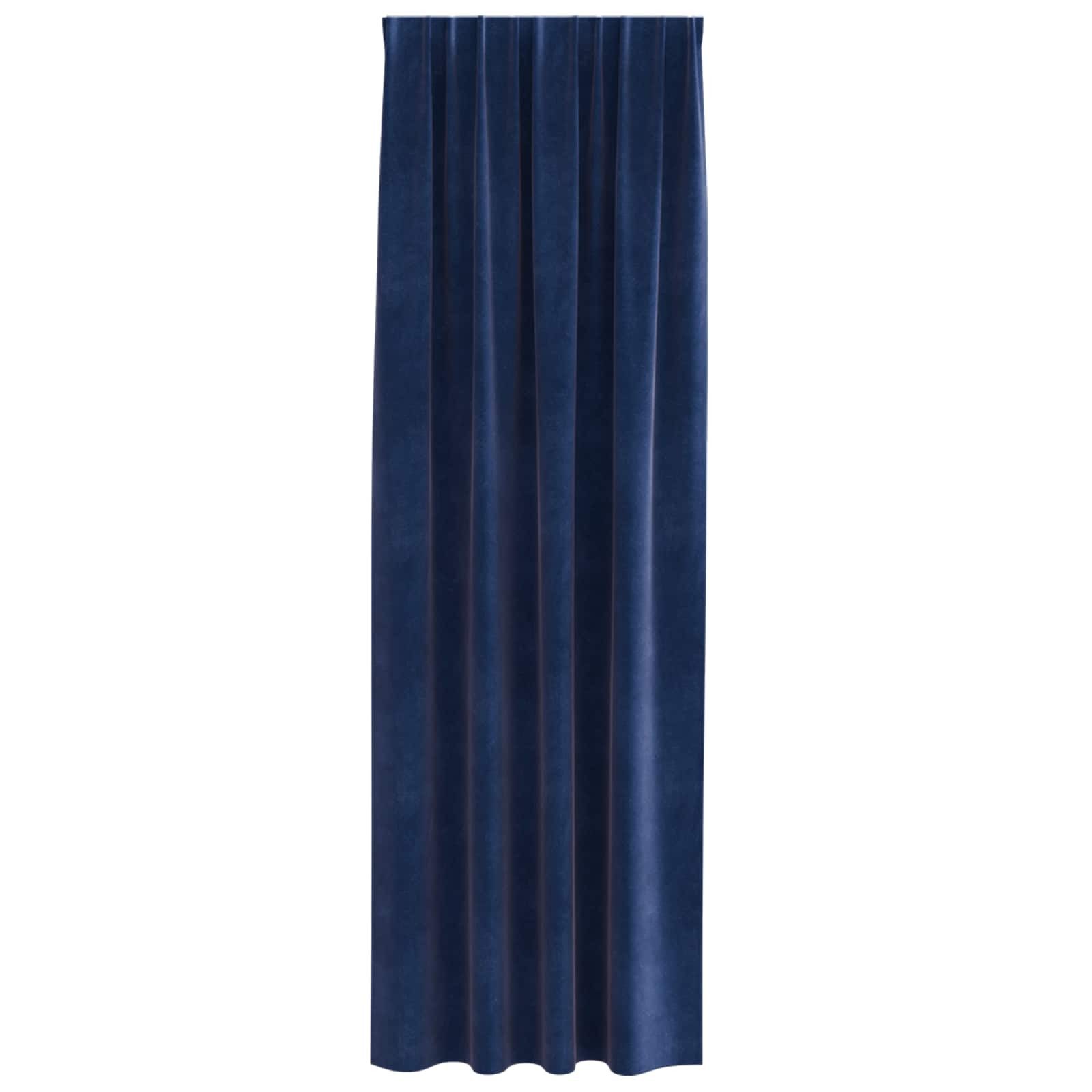 vidaXL Vorhang Vorhänge 2 stk. Dunkelblau 140 x 225 cm Samt (2 St), Samt – Bild 4 von 5