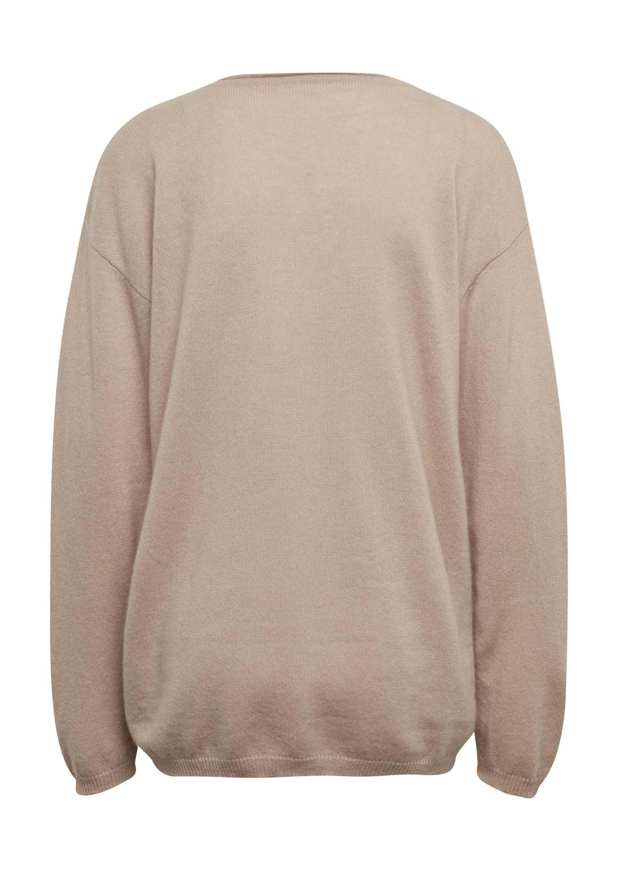 GOLDNER Strickpullover Basicpullover mit V-Ausschnitt Strickpullover mit Teilungsnaht, Rippstrick-Details und Langarm