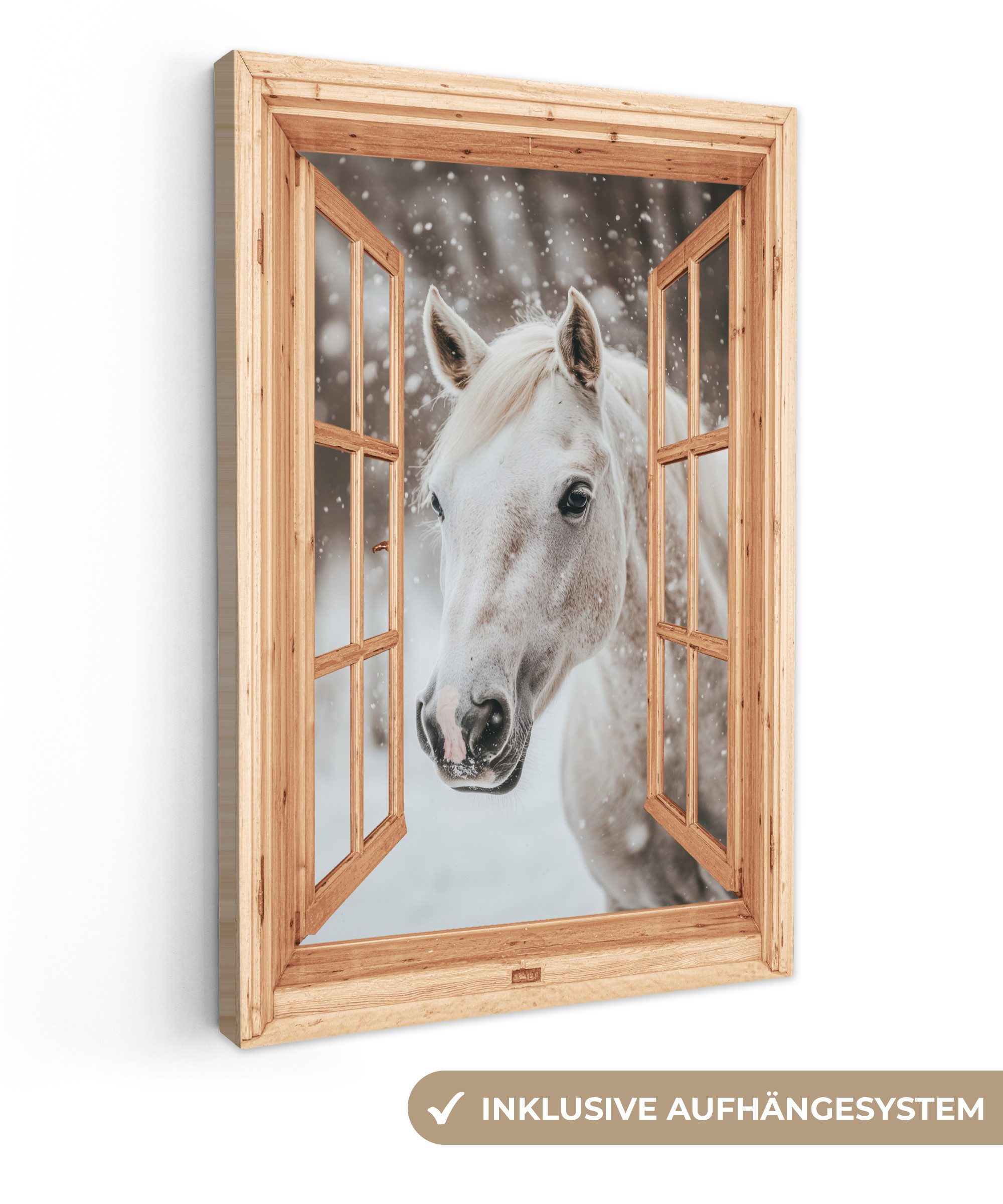 OneMillionCanvasses® Leinwandbild Fensterblick - Fenster - günstig online kaufen