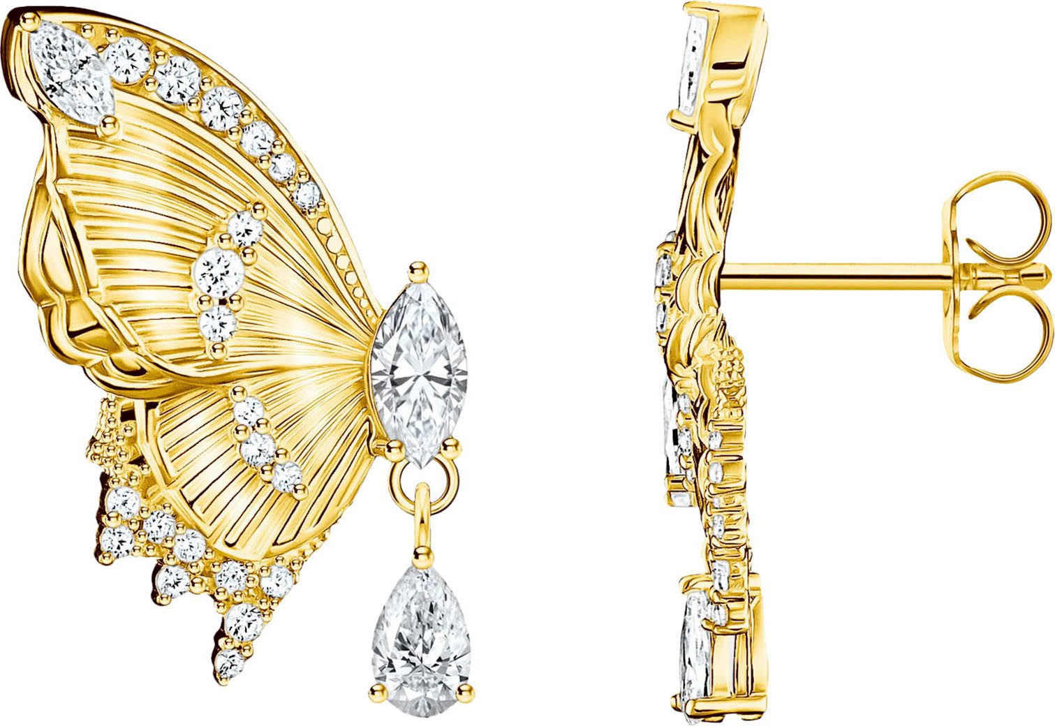 THOMAS SABO Paar Ohrstecker Butterfly Paradise Ohrstecker im Schmetterling-Design, mit Zirkonia (synth)