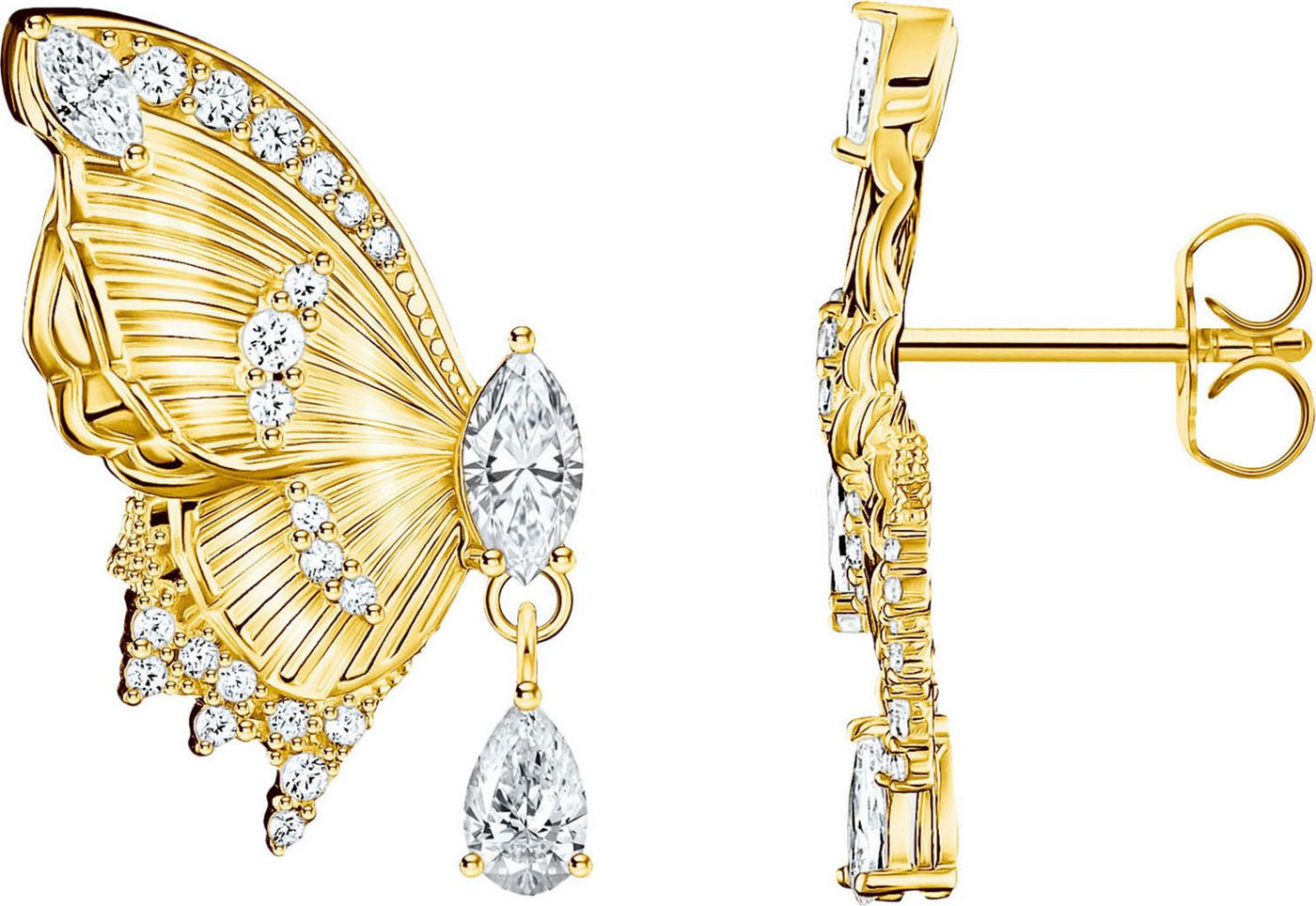 THOMAS SABO Paar Ohrstecker Butterfly Paradise Ohrstecker im Schmetterling-Design, mit Zirkonia (synth)