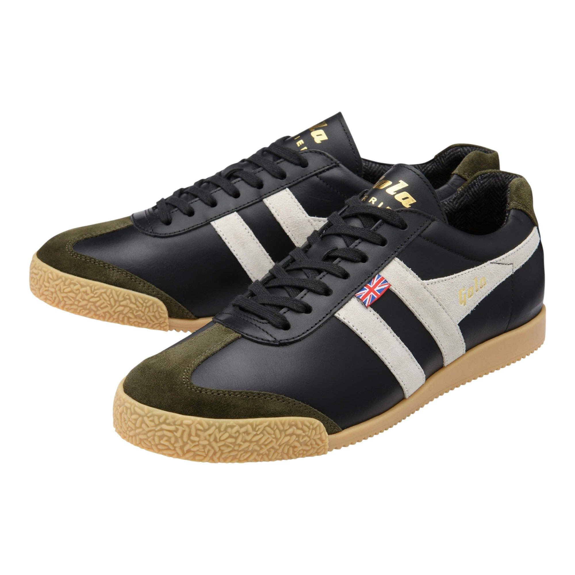 Gola Harrier Bromley - Made in England - schwarz/khaki/offwhite Herren Sneaker