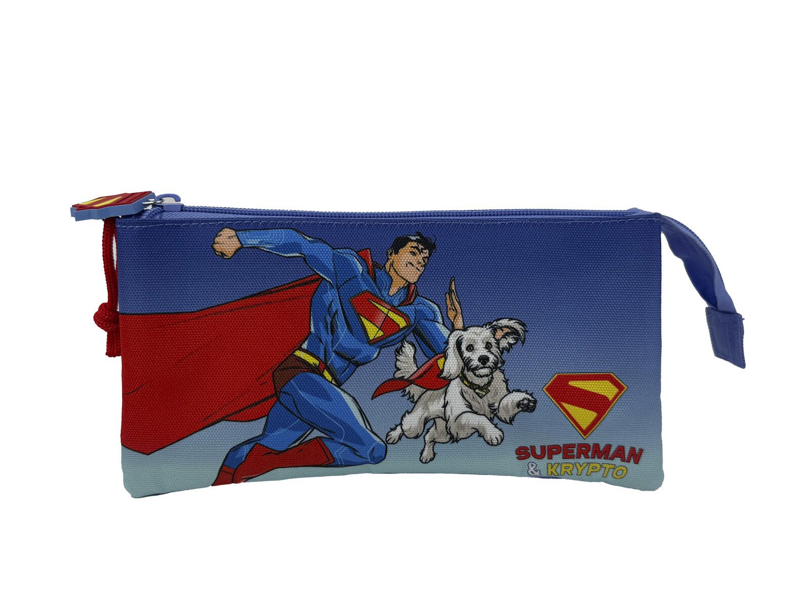 Superman Federmäppchen 3 Fächer Federmappe mit Reißverschluss