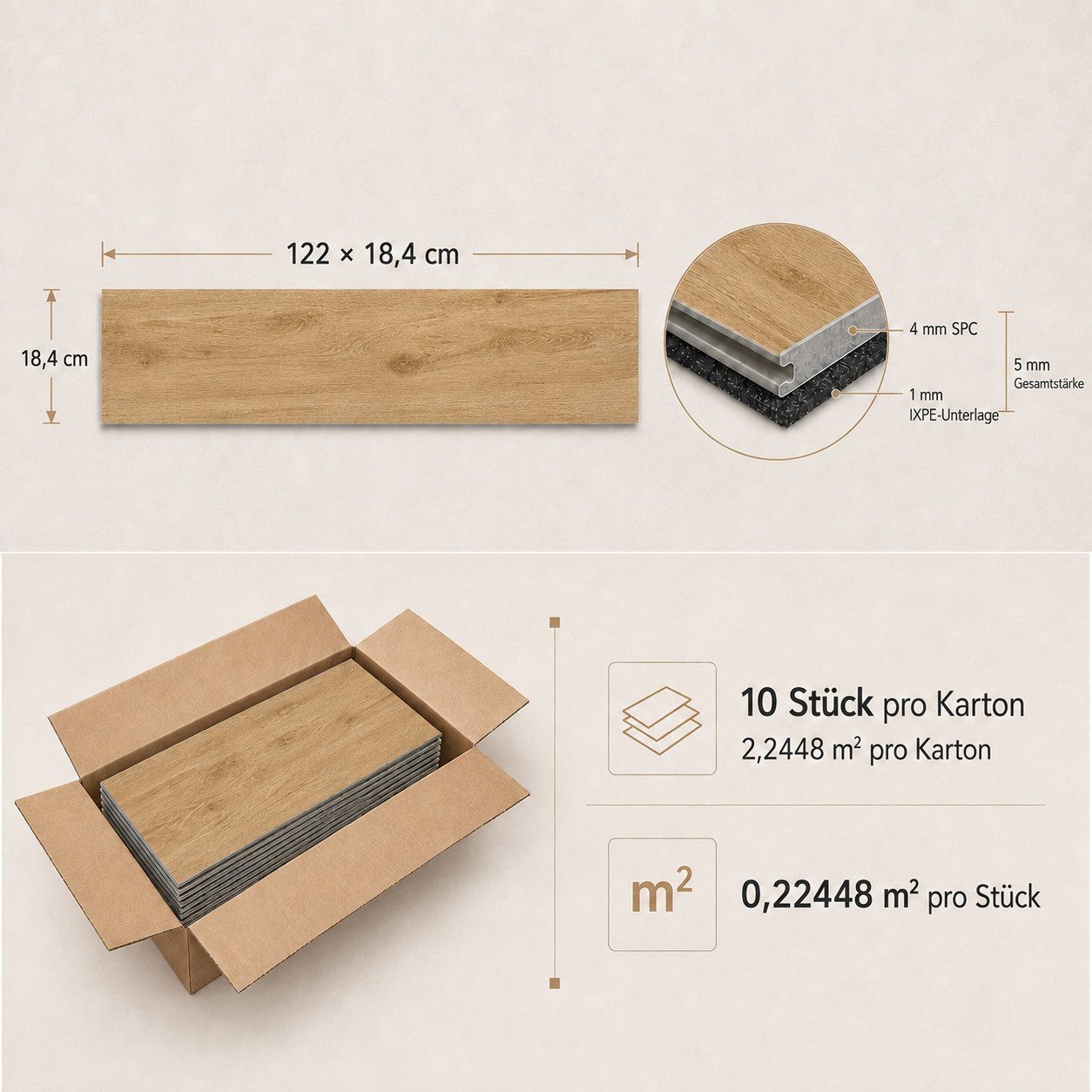 Berti Graf Designboden SPC Klick-Vinylboden 5 mm wasserfest in moderner Dielenoptik, kleberfrei, mit Trittschalldämmung, pflegeleicht – Bild 5 von 5