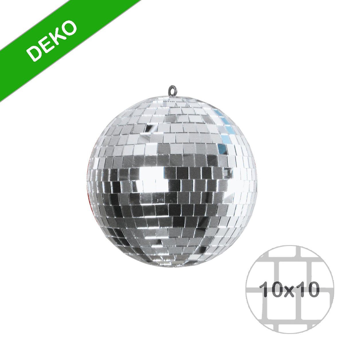 SATISFIRE Discolicht Spiegelkugel 15cm silber Discokugel Mirrorball Party Disko Deko