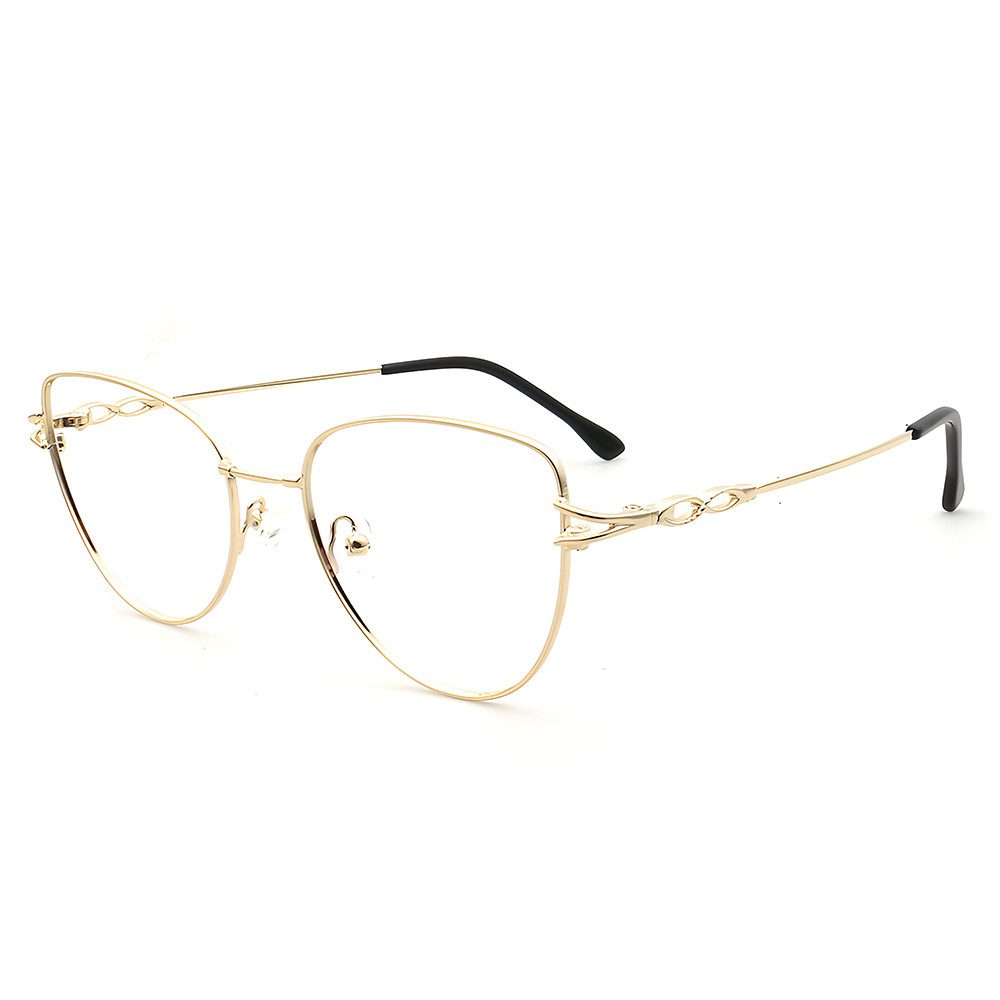 PACIEA Lesebrille Damen Herren Cat Eye Biegsame Bügel Blaulichtfilter Metall