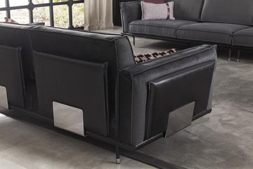 JVmoebel 3-Sitzer Sofa Dreisitzer Italienische Stil Möbel Graue Polster Couch Weich, 1 Teile, Made in Europa