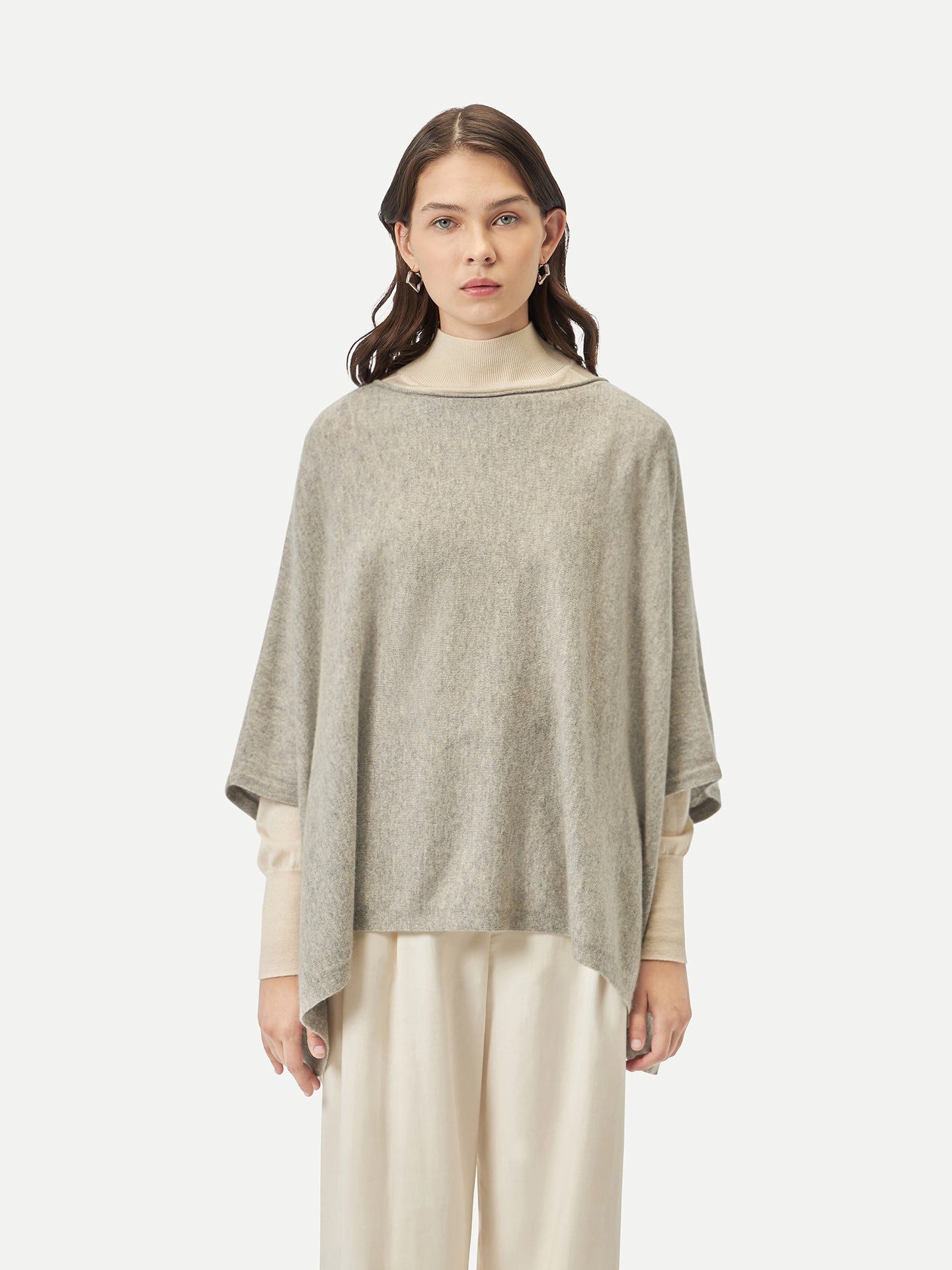 GOBI Cashmere Poncho Kaschmir-Poncho mit U-Boot-Ausschnitt