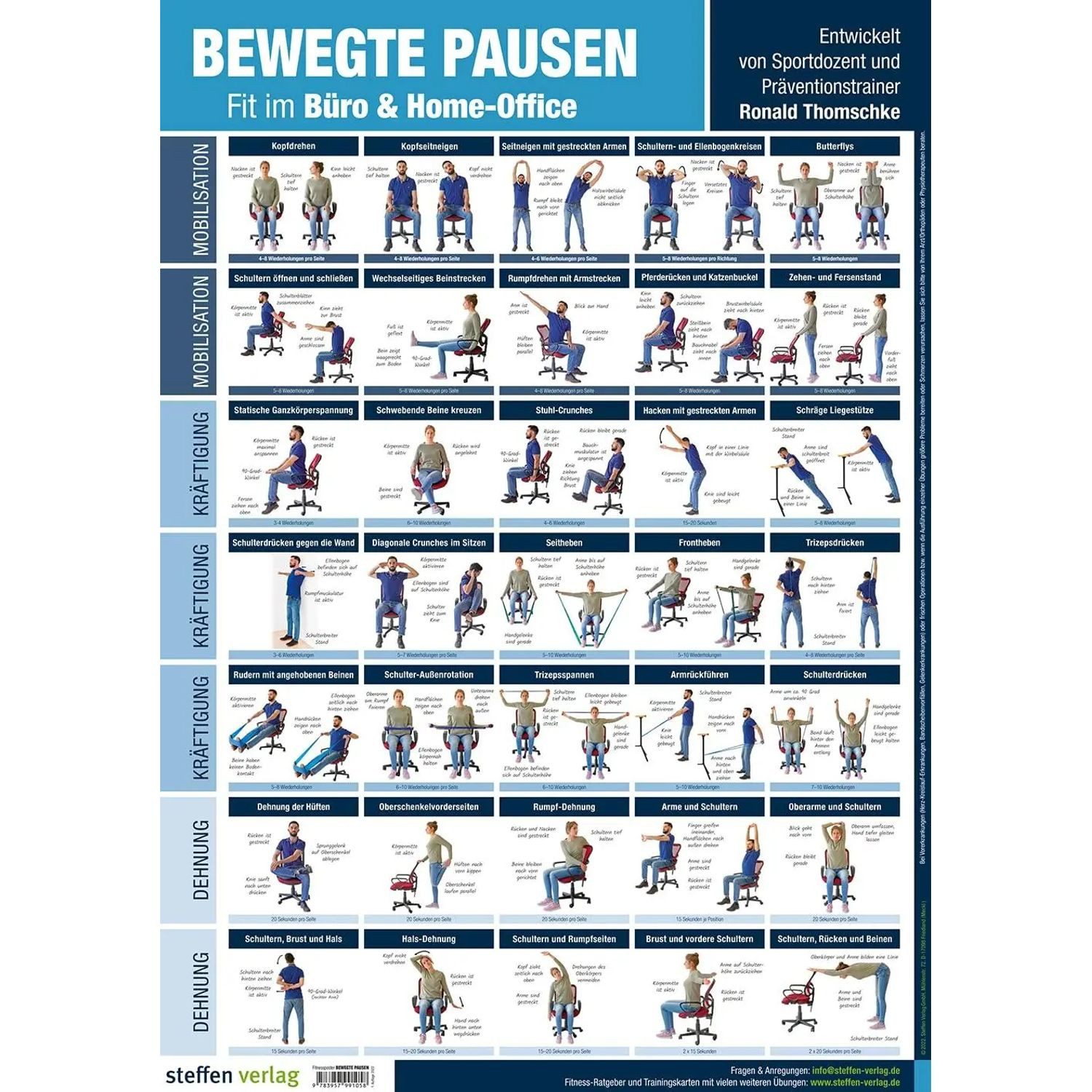 STEFFEN SCHRAUT Poster Fitnessposter Bewegte Pausen
