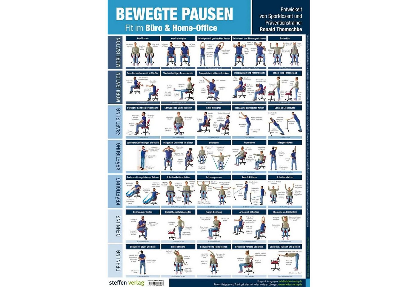 STEFFEN SCHRAUT Poster Fitnessposter Bewegte Pausen