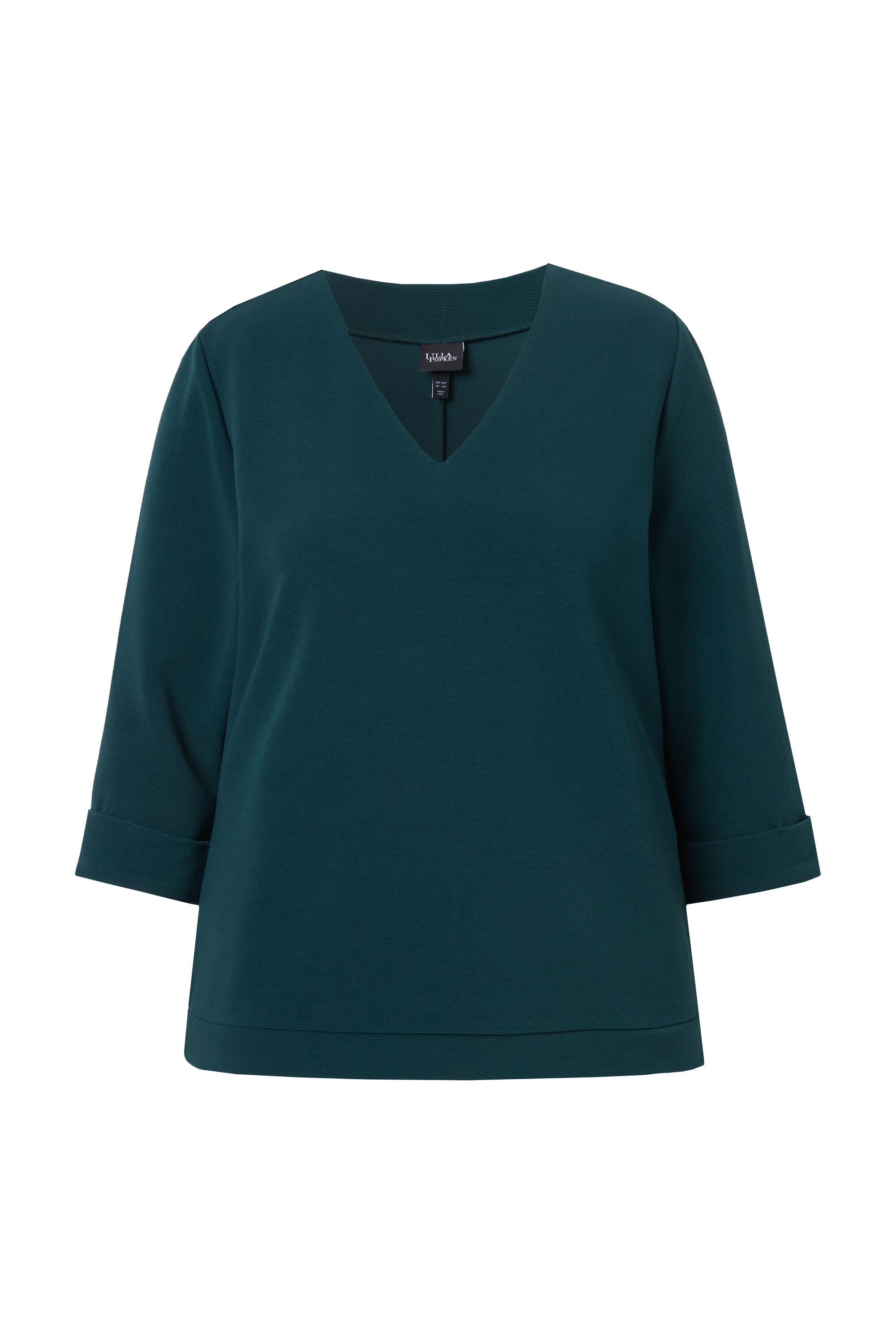 T-Shirt Shirt Struktur Rundhalsausschnitt 3/4-Arm
